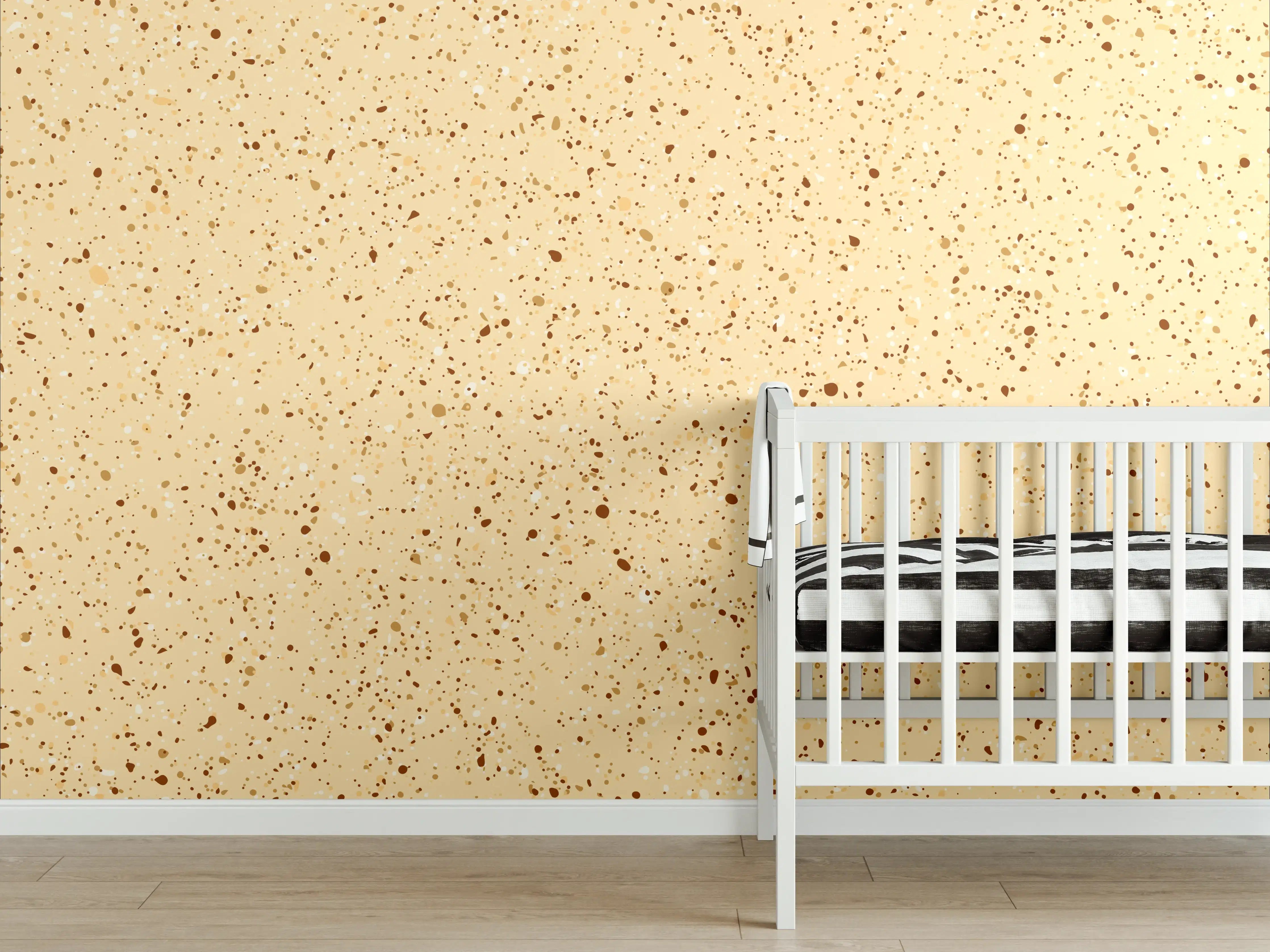 Babyzimmer Wandgestaltung - Marmoriertes Grau mit Brauntönen