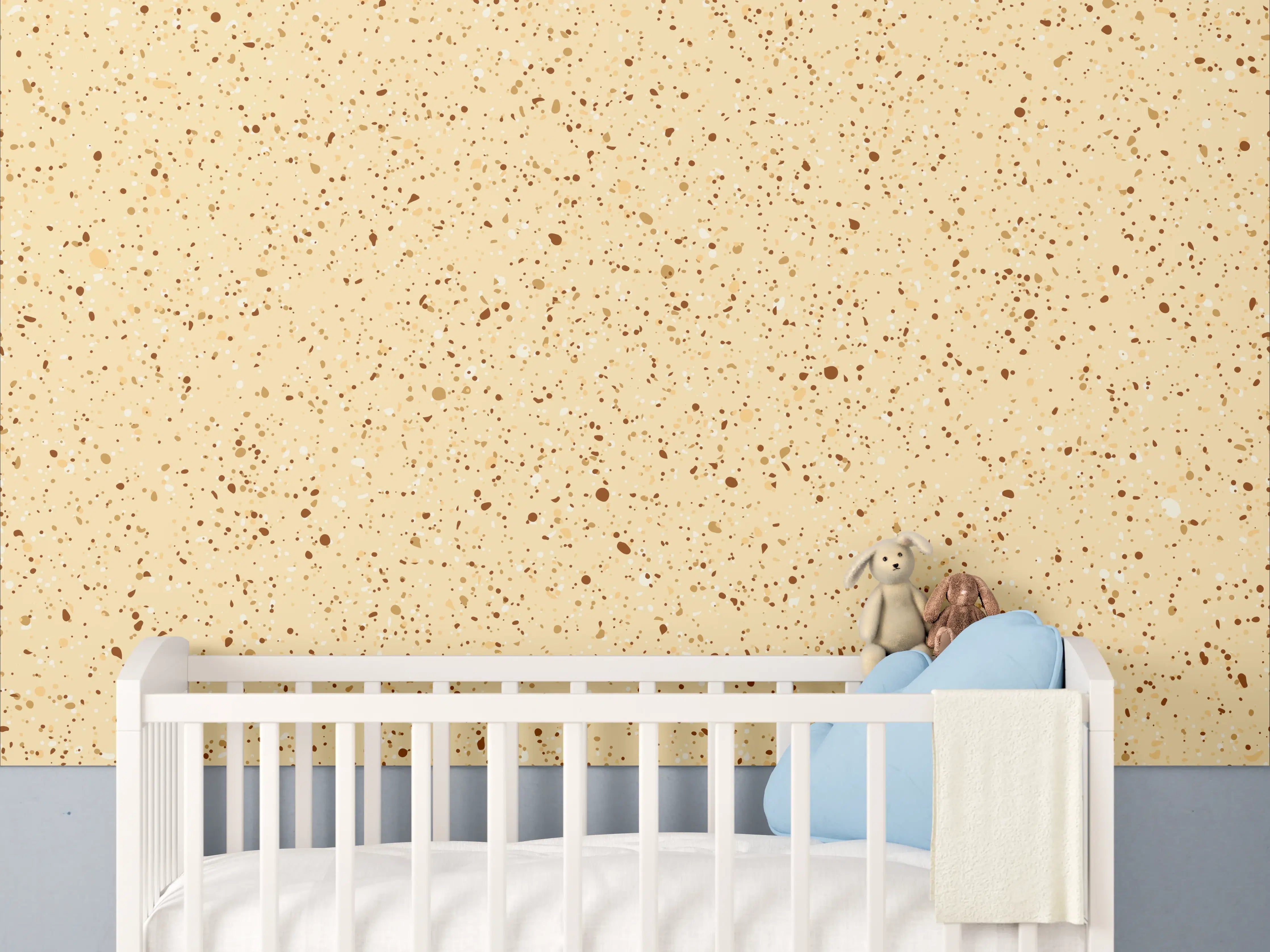 Babyzimmer Wandgestaltung - Marmoriertes Grau mit Brauntönen