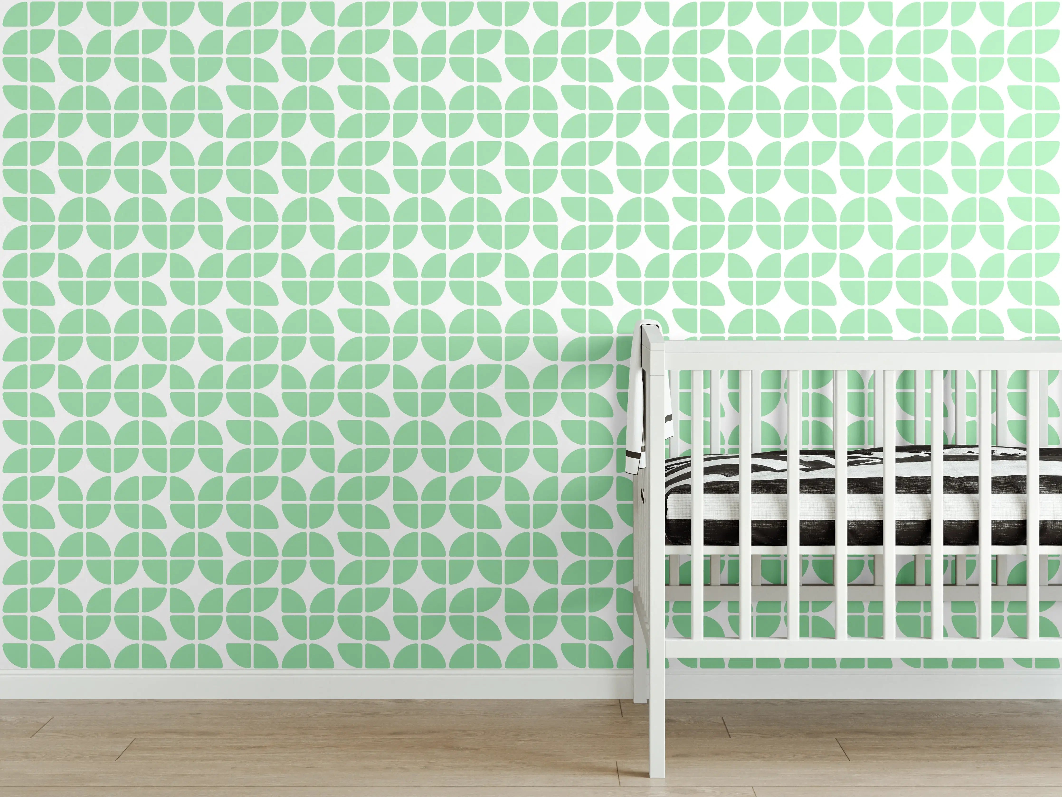 Babyzimmer Wandgestaltung - Marmoriertes Weiß-Grau Muster mit Nuancen