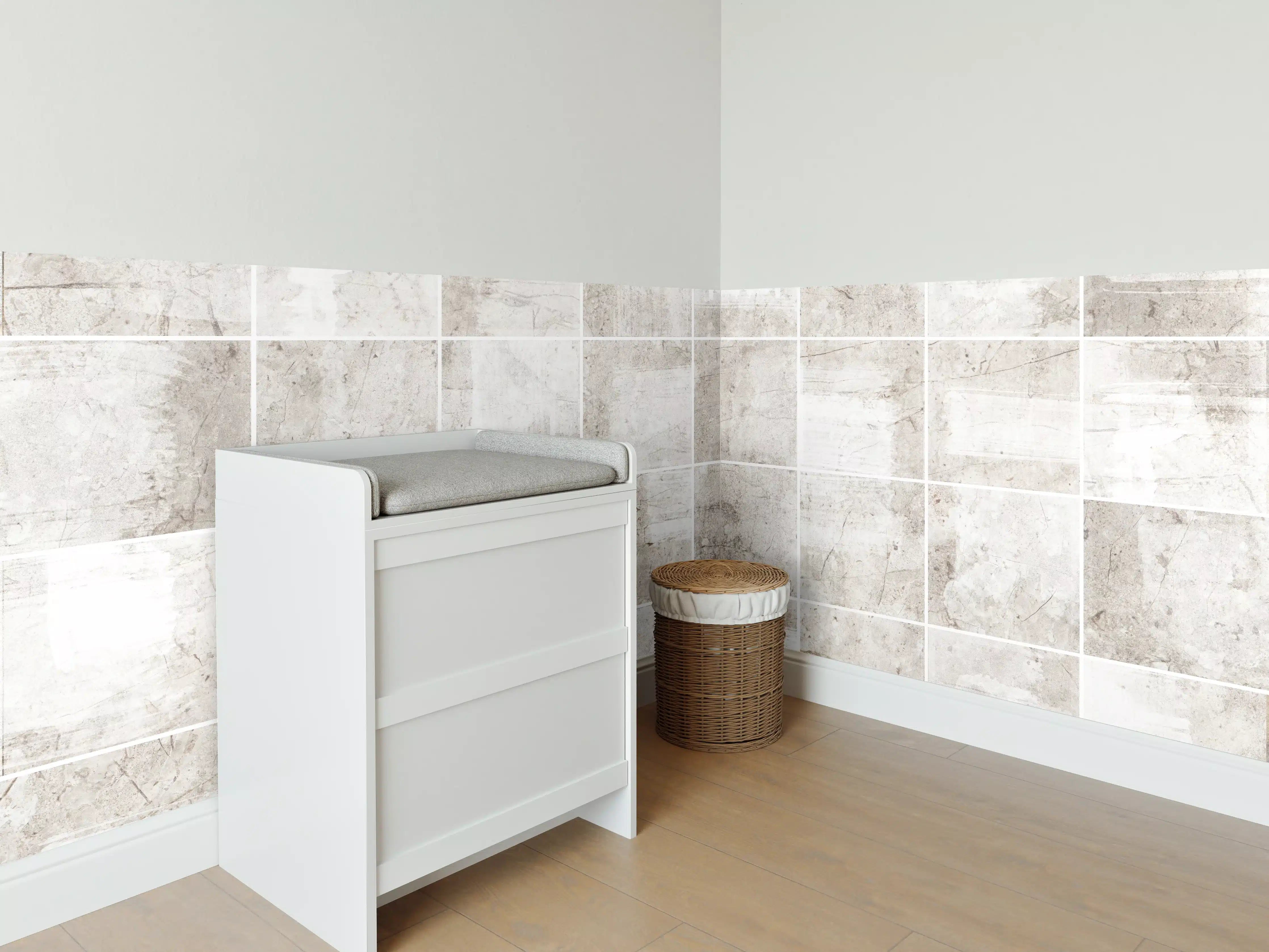 Babyzimmer Wandgestaltung - Marmortextur - Bürsteneffekt