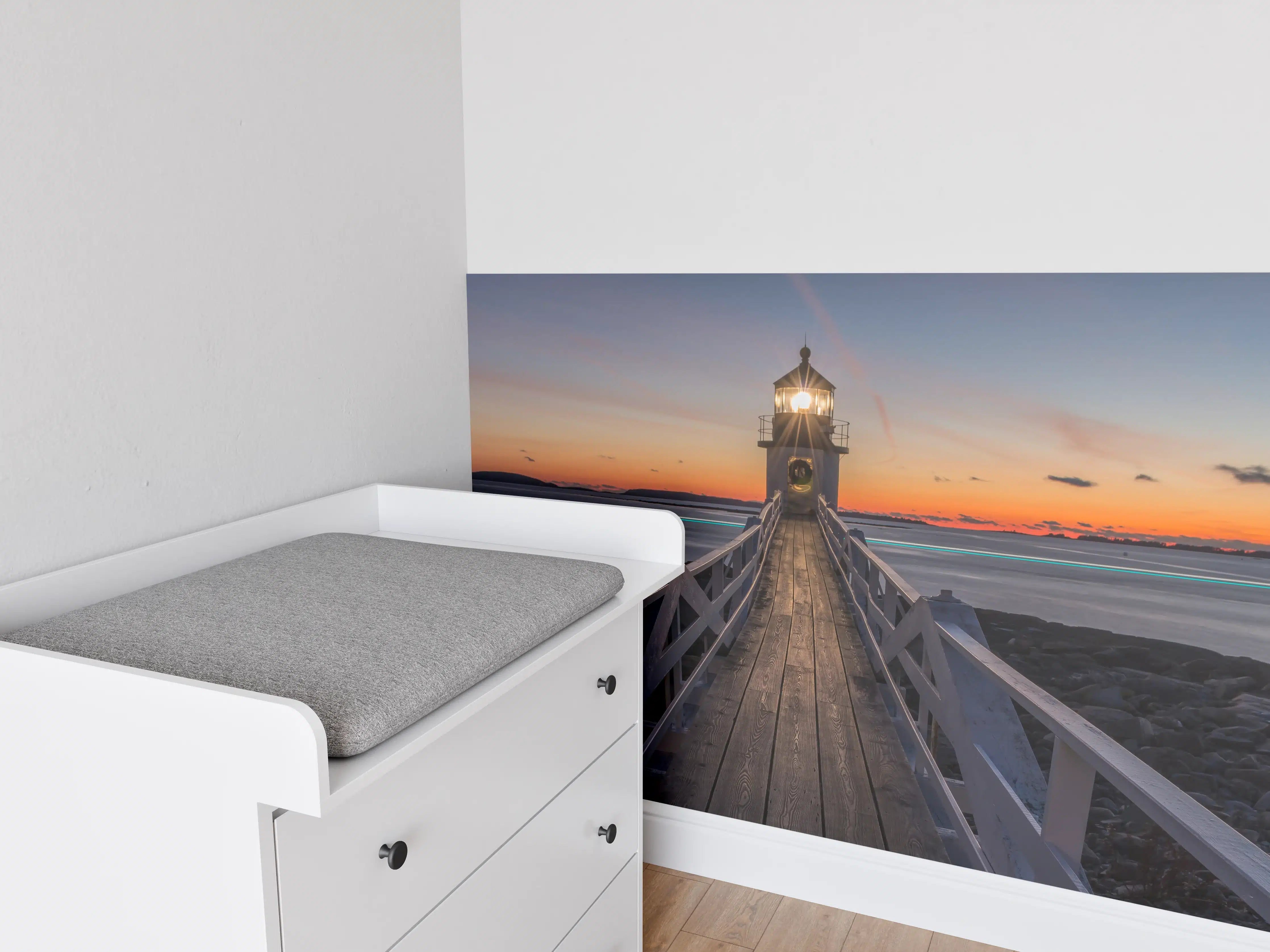 Babyzimmer Wandgestaltung - Marshall Point Leuchtturm in Amerika