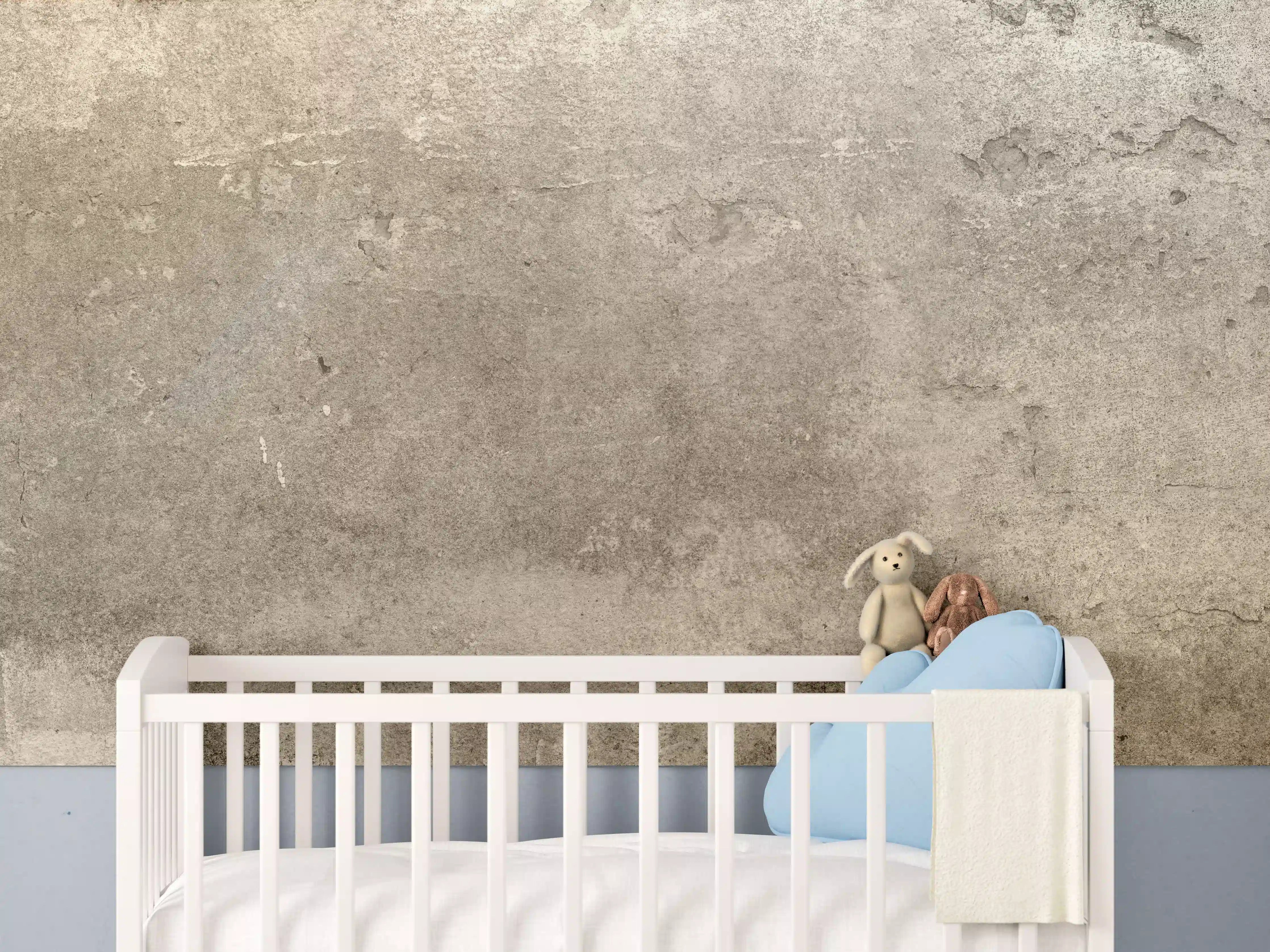 Babyzimmer Wandgestaltung - Massiver beigefarbiger Beton