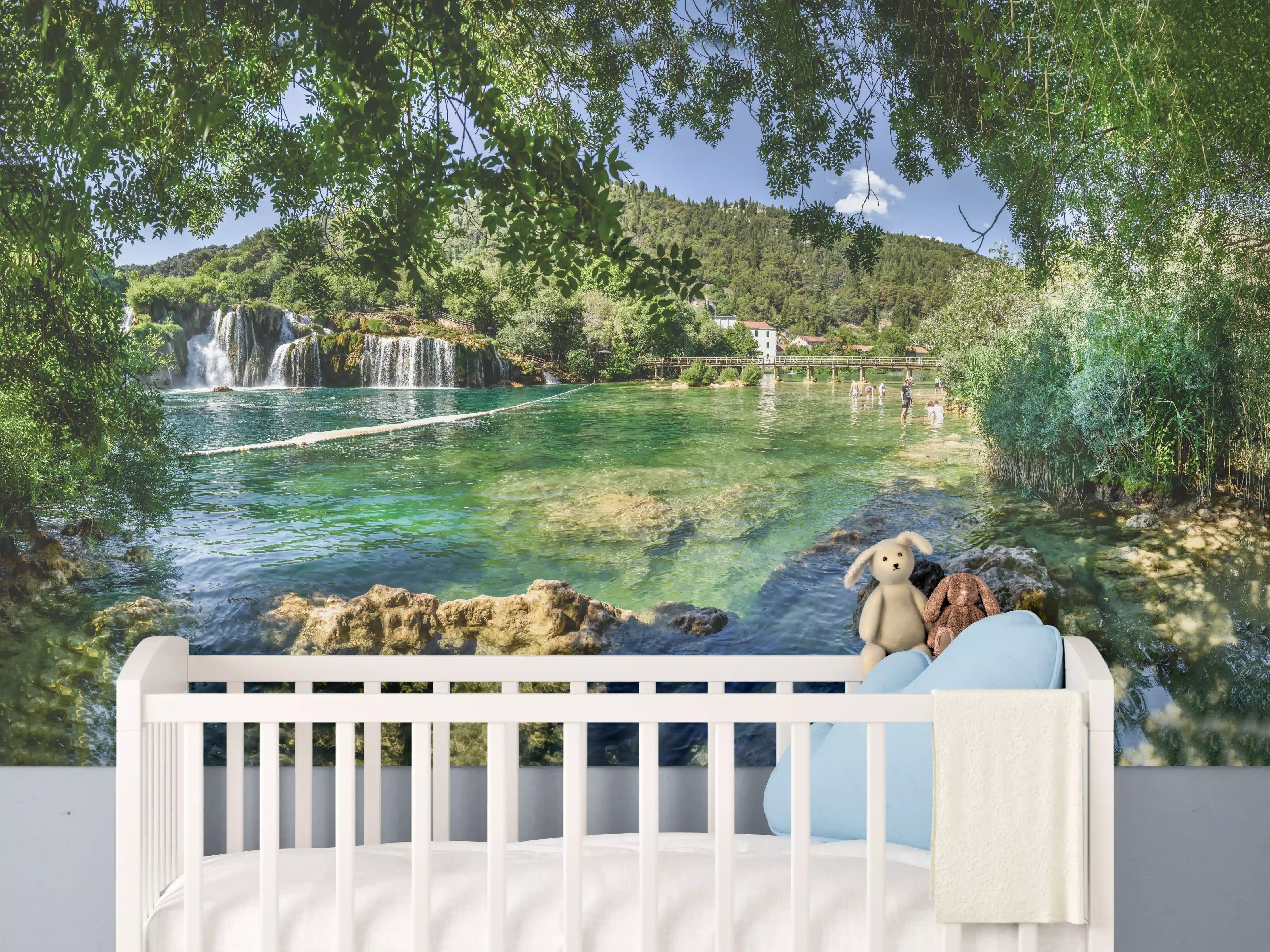Babyzimmer Wandgestaltung - Mediterraner Wasserfall