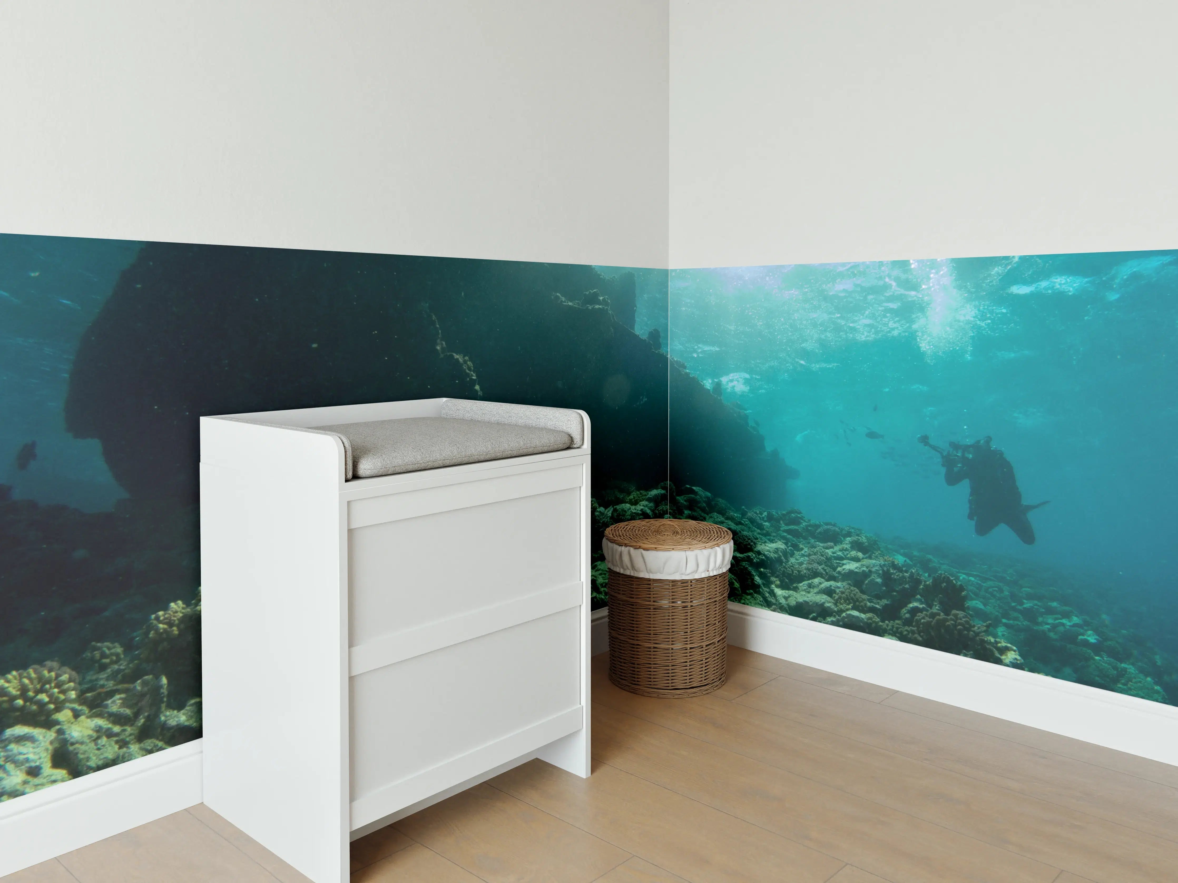 Babyzimmer Wandgestaltung - Meeresboden mit Unterwasserleben