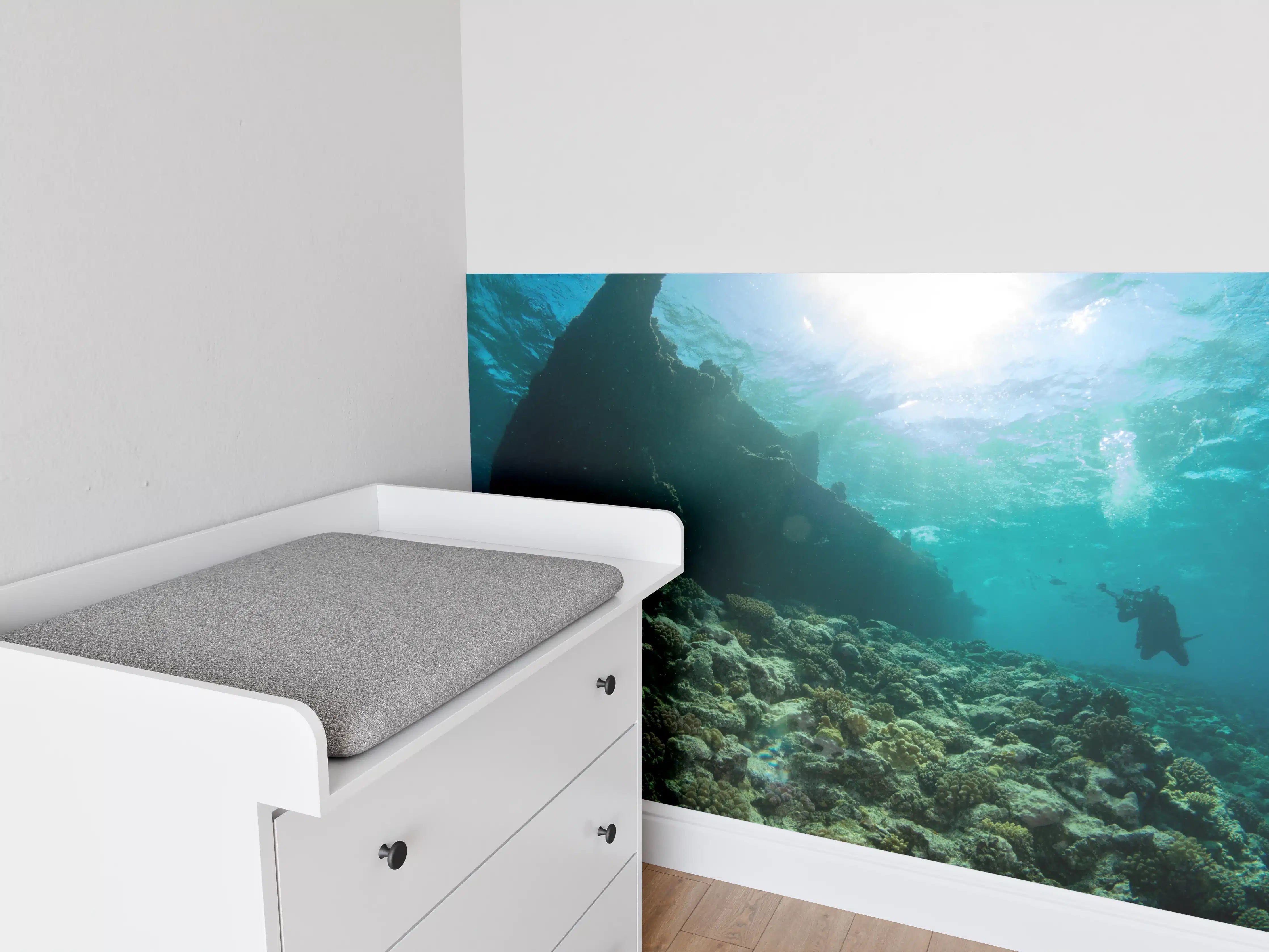 Babyzimmer Wandgestaltung - Meeresboden mit Unterwasserleben