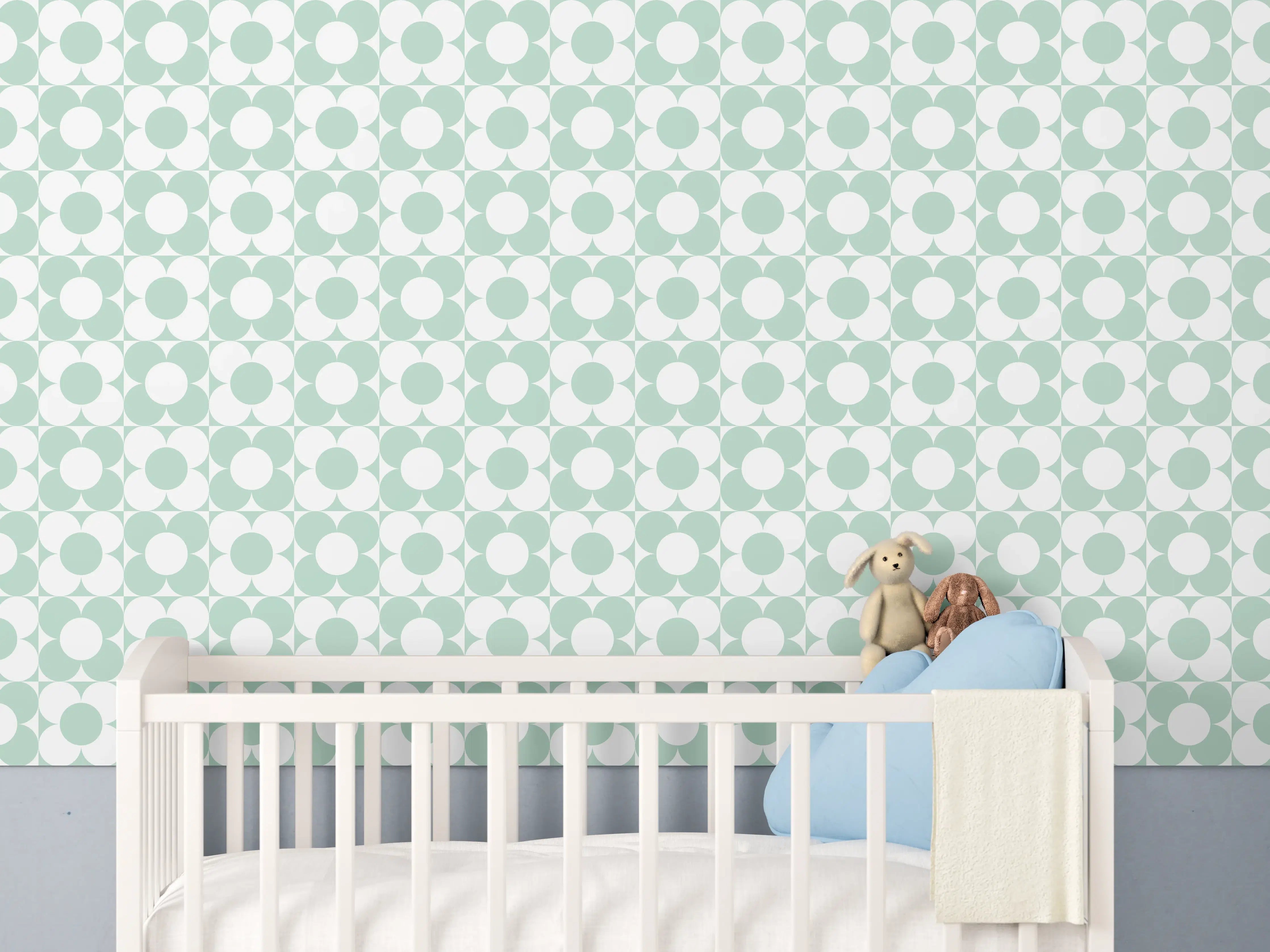 Babyzimmer Wandgestaltung - Menta Retro Design
