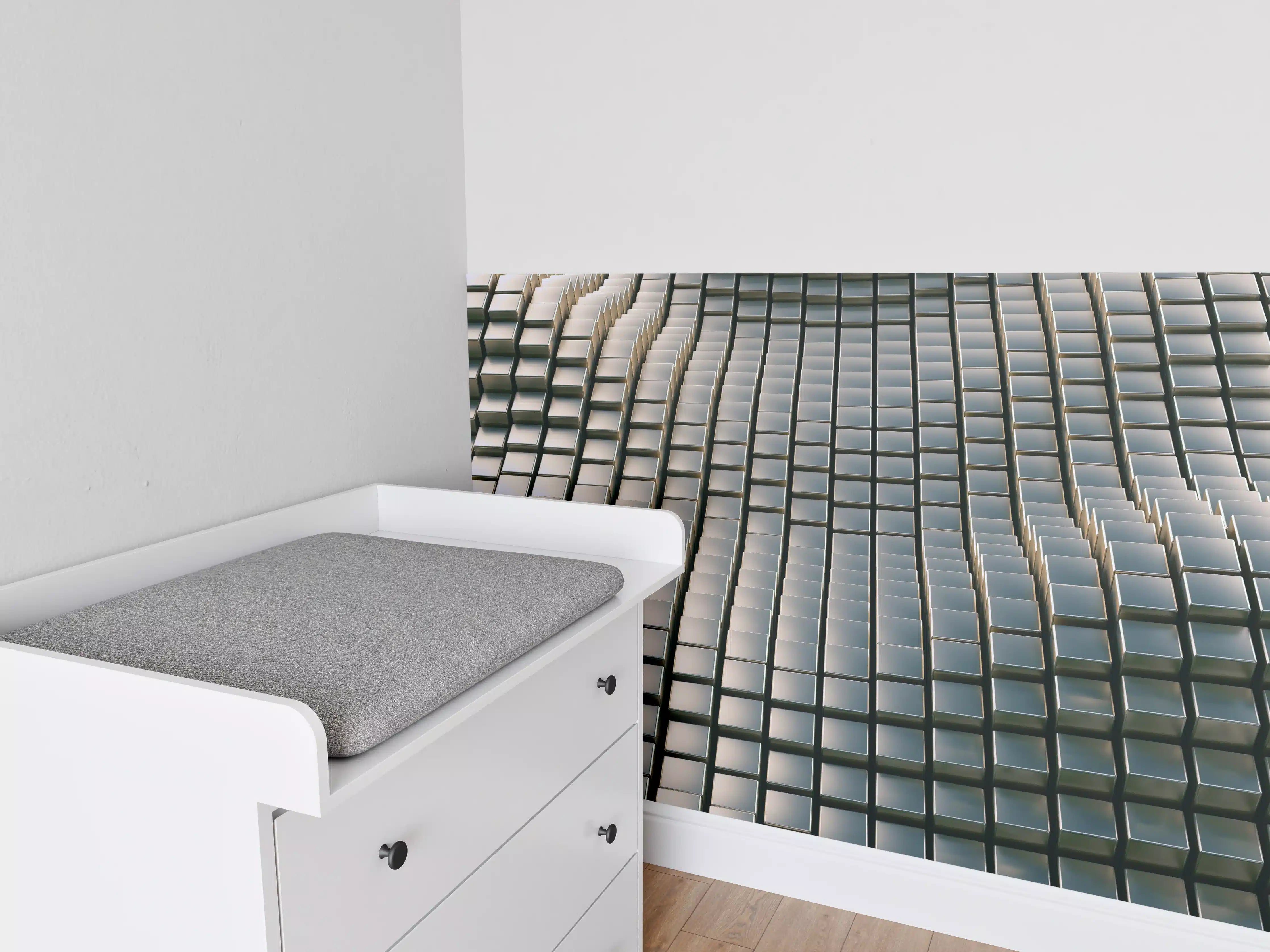 Babyzimmer Wandgestaltung - Metall Wellen Hintergrund