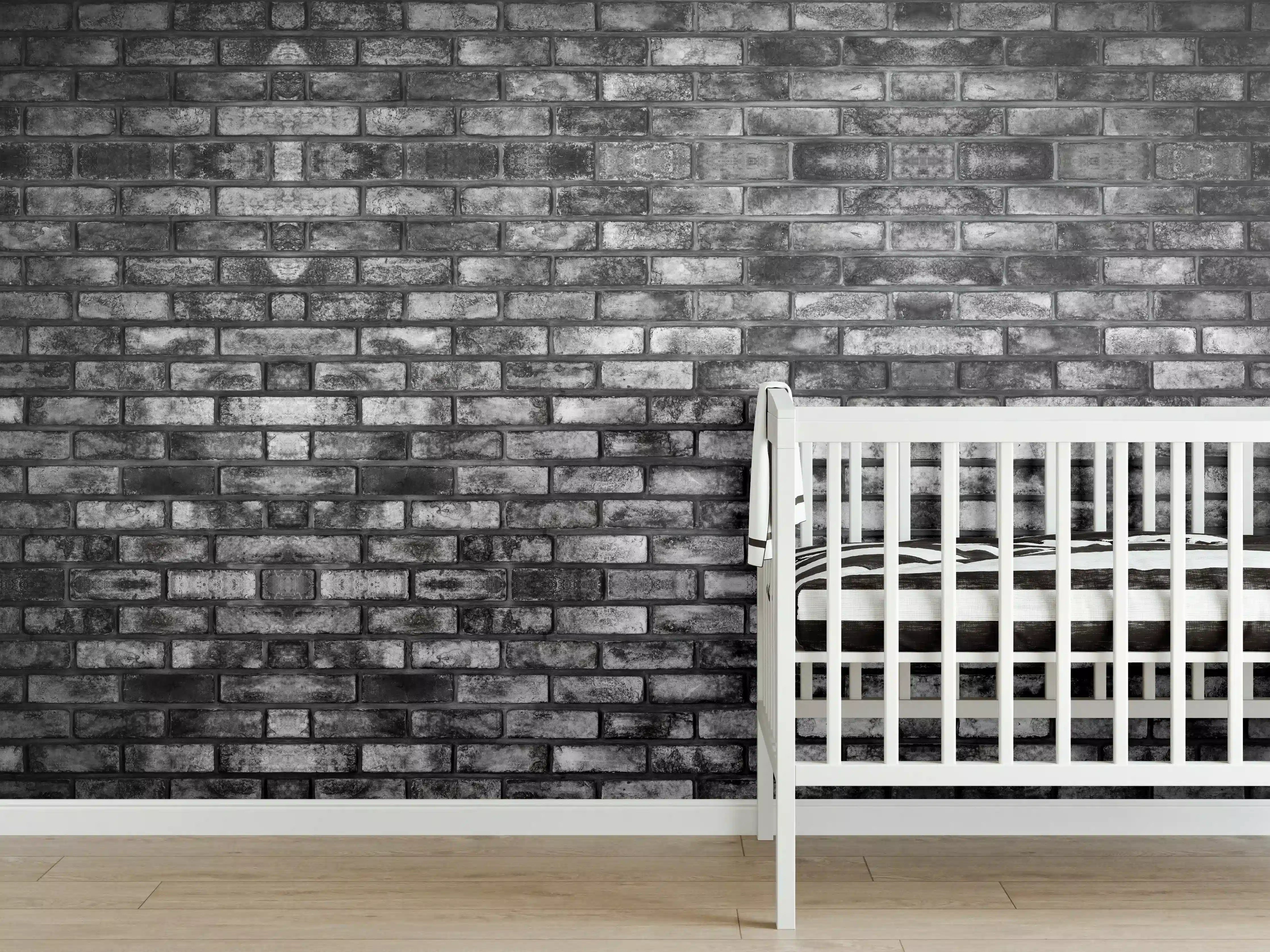 Babyzimmer Wandgestaltung - Metallische Steinstruktur