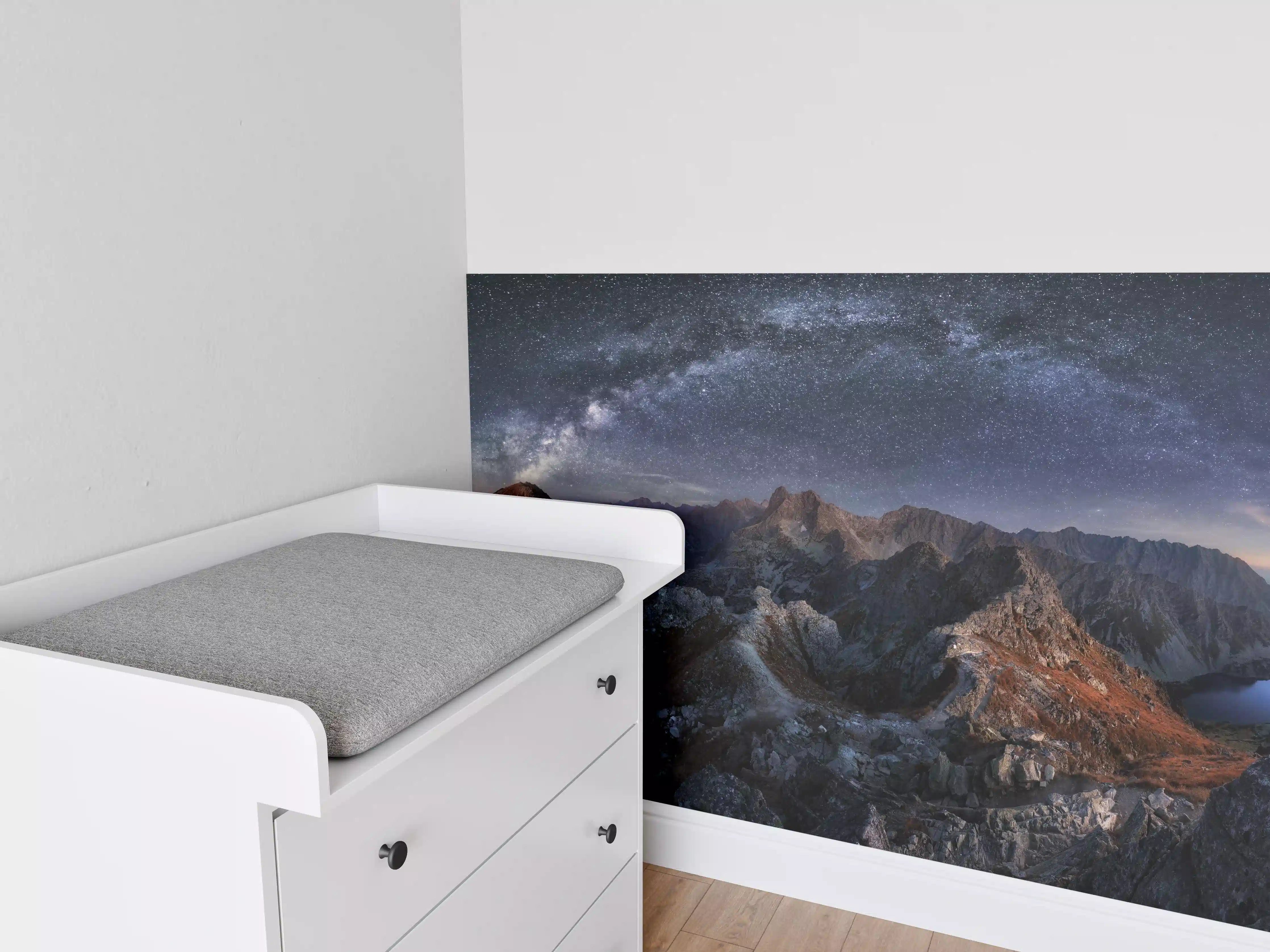 Babyzimmer Wandgestaltung - Milchstraße über Tatra Gebirgspanorama