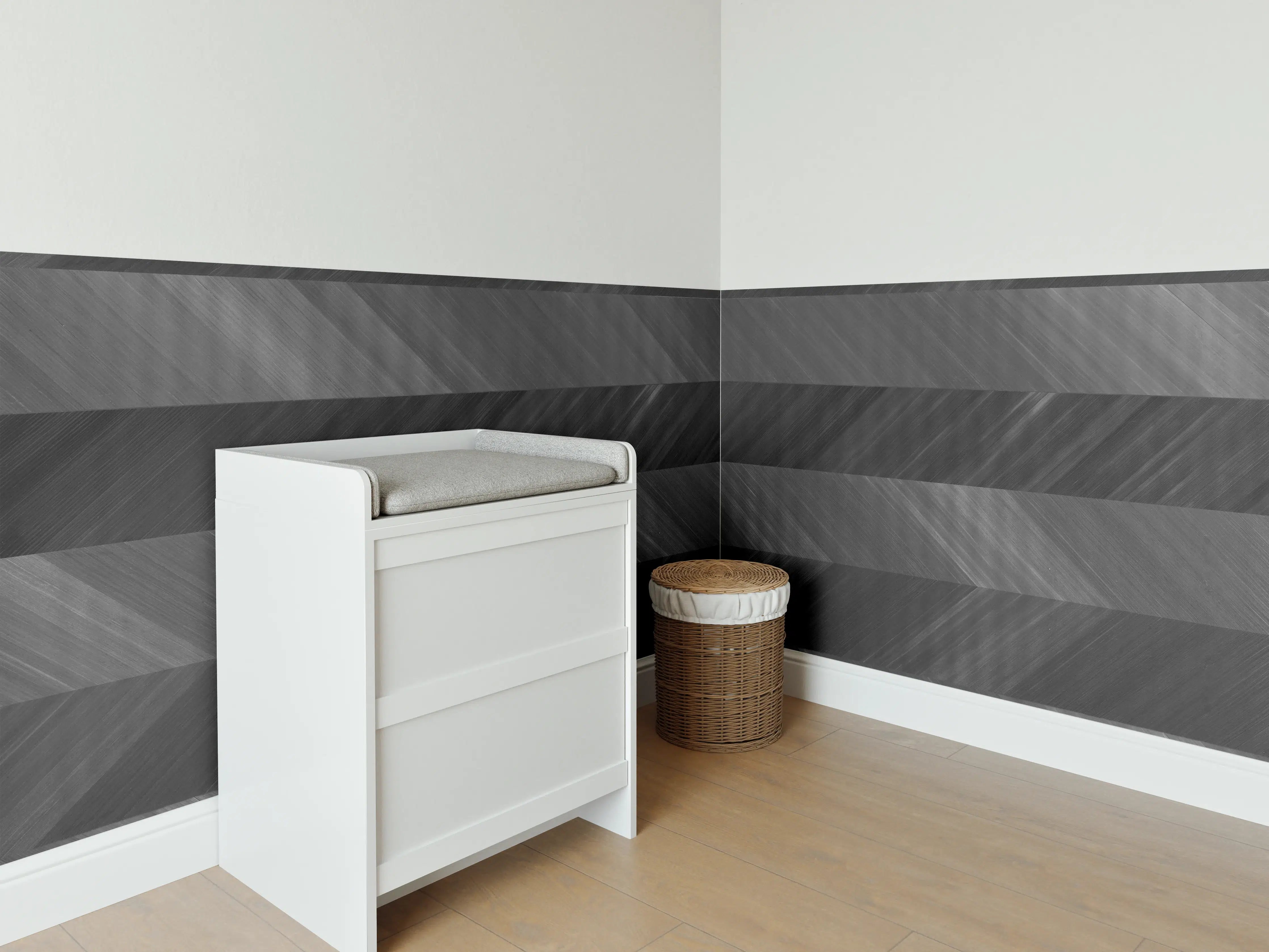 Babyzimmer Wandgestaltung - Minimaler Zickzack-Muster