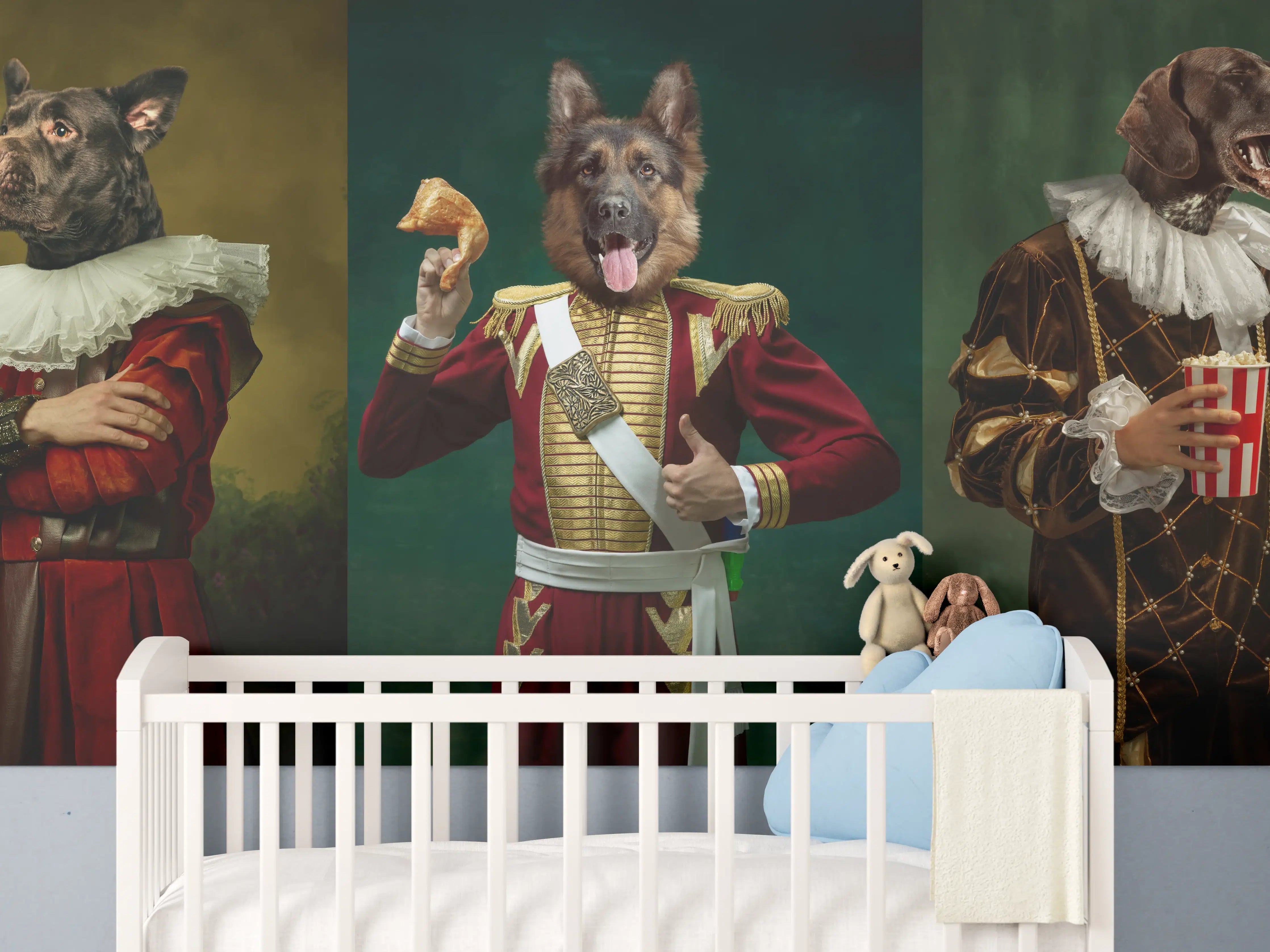 Babyzimmer Wandgestaltung - Mittelalterliche Hundekopf Porträts