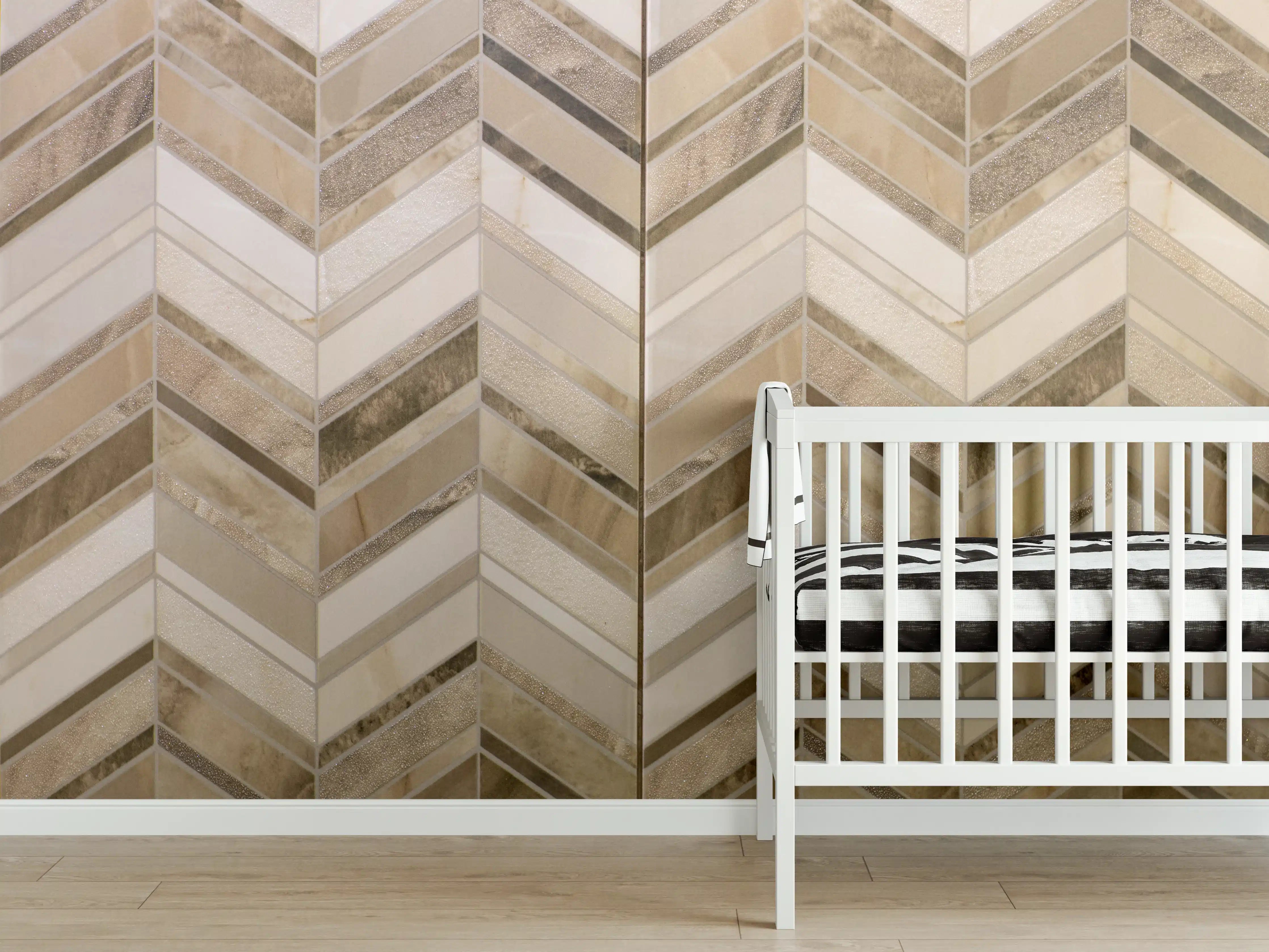 Babyzimmer Wandgestaltung - Moderne Beige-Creme Wandfliesen