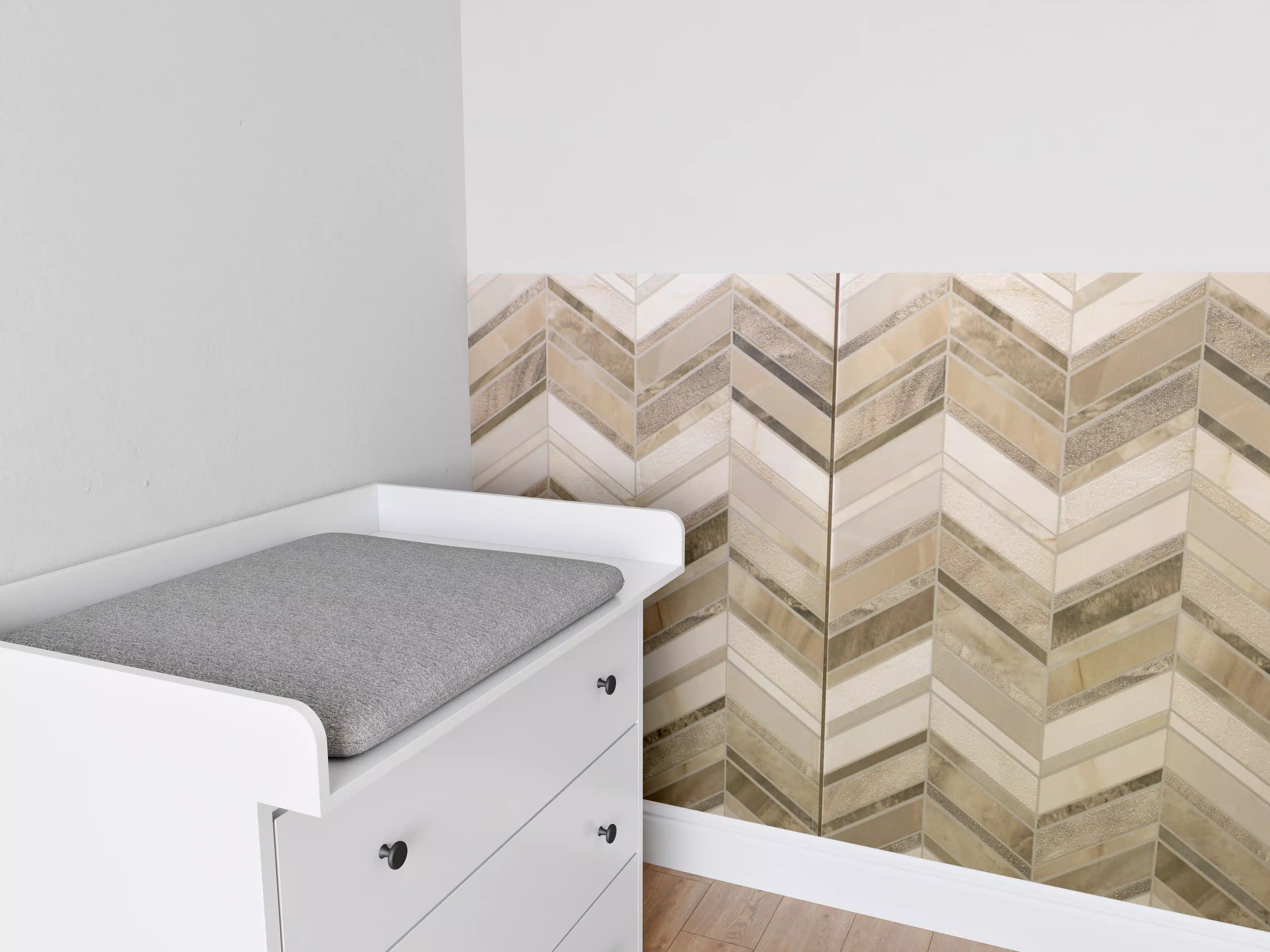 Babyzimmer Wandgestaltung - Moderne Beige-Creme Wandfliesen