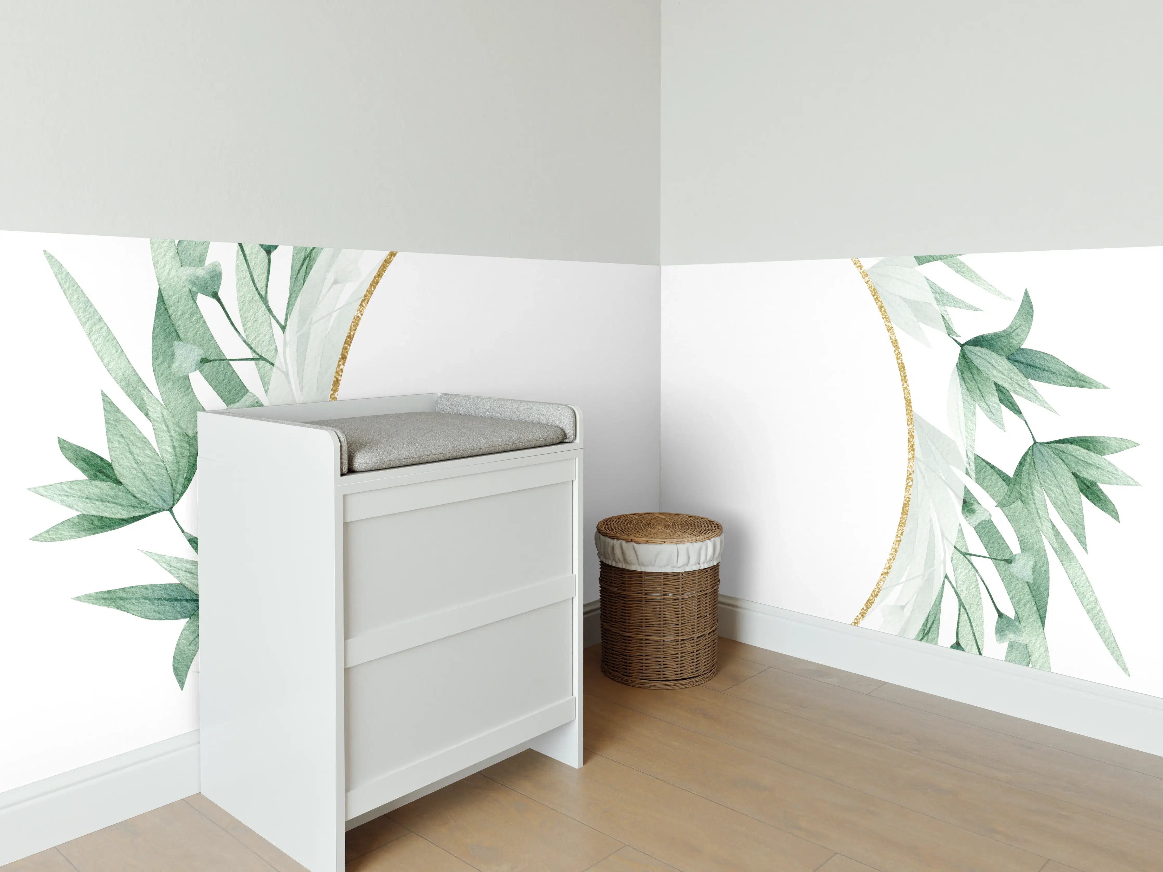 Babyzimmer Wandgestaltung - Moderne Darstellung - Aquarell