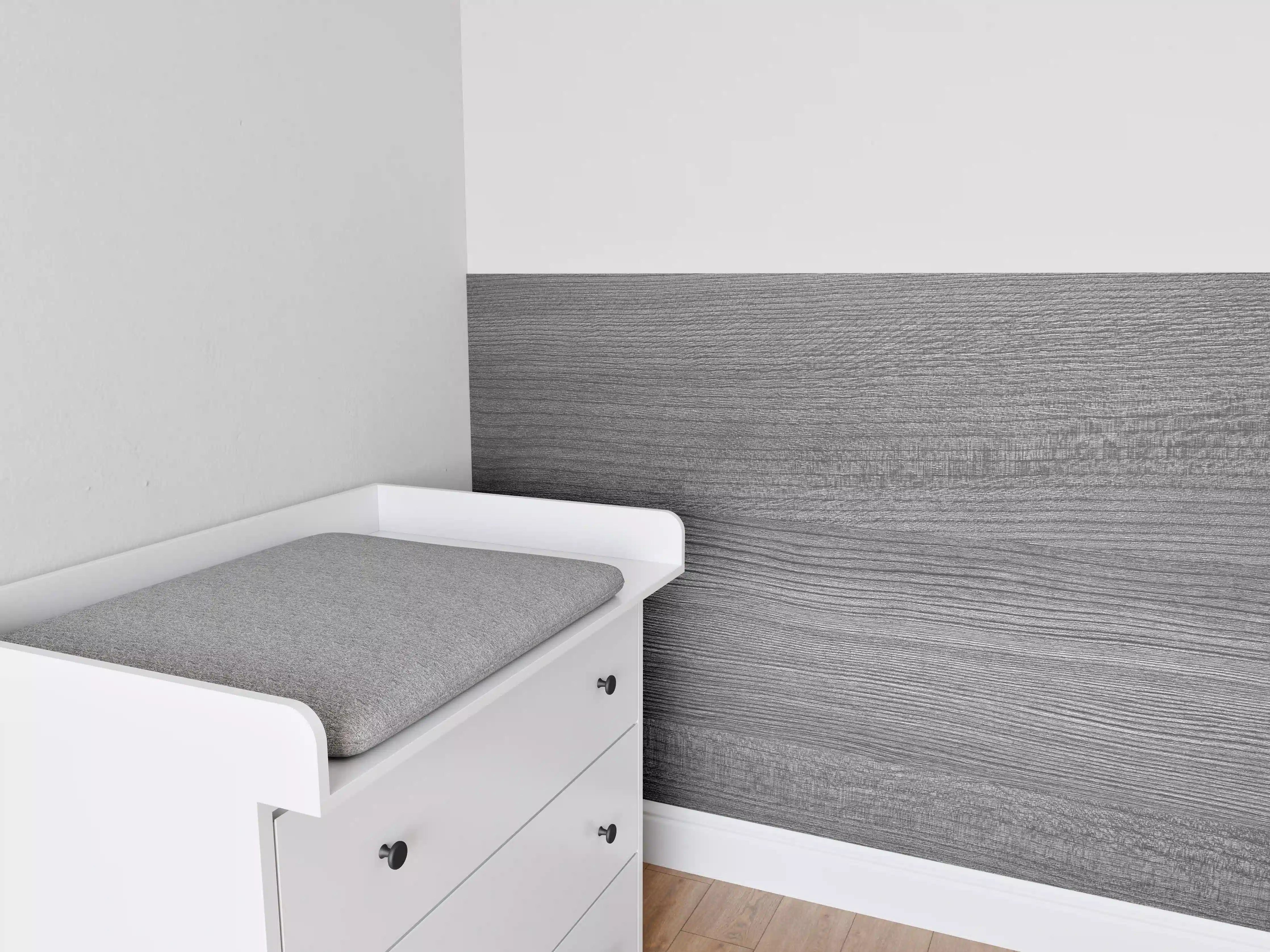 Babyzimmer Wandgestaltung - Moderne Graue Holztextur