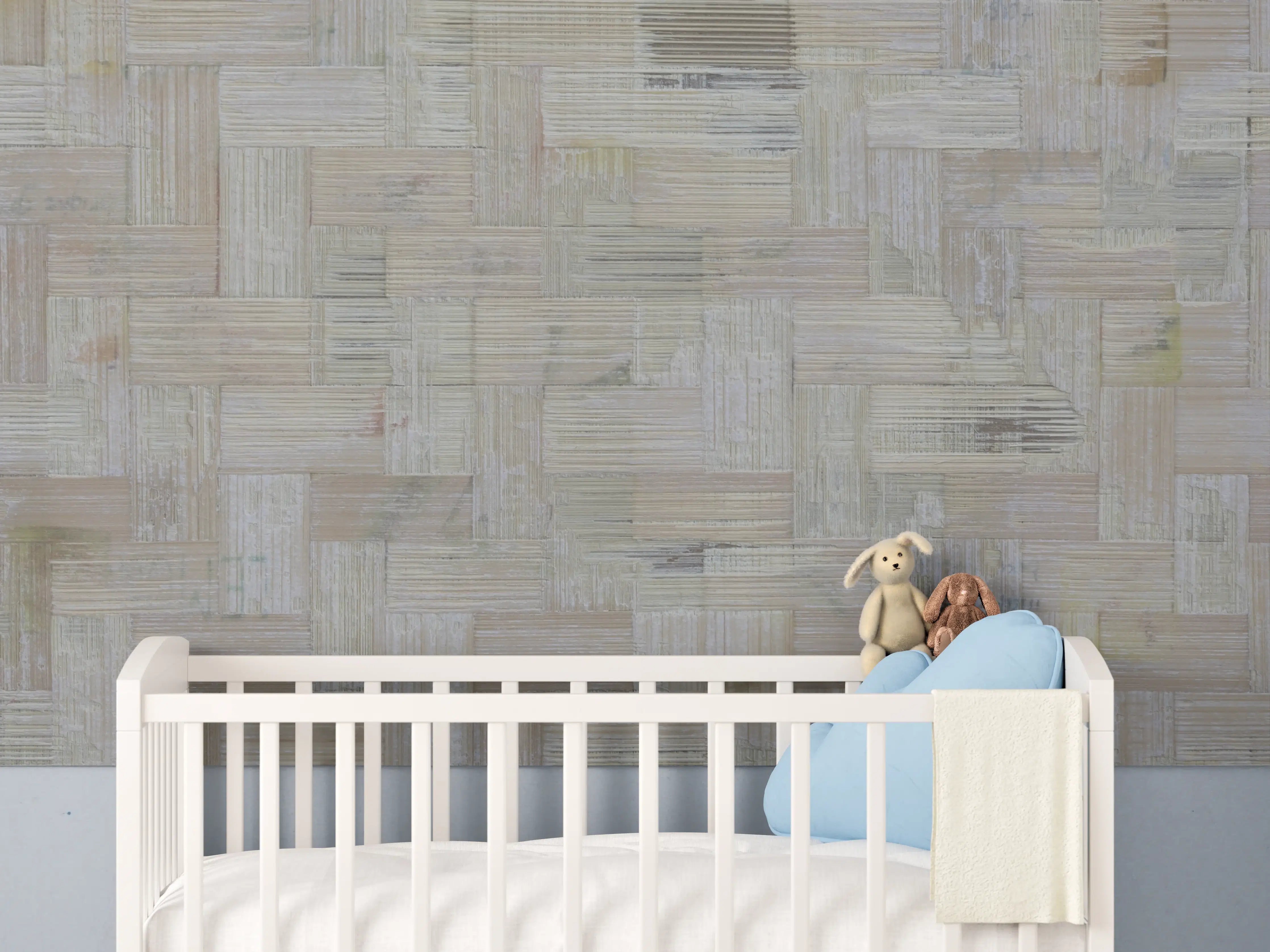 Babyzimmer Wandgestaltung - Moderne Holzpaneel-Optik mit natürlichem Charme