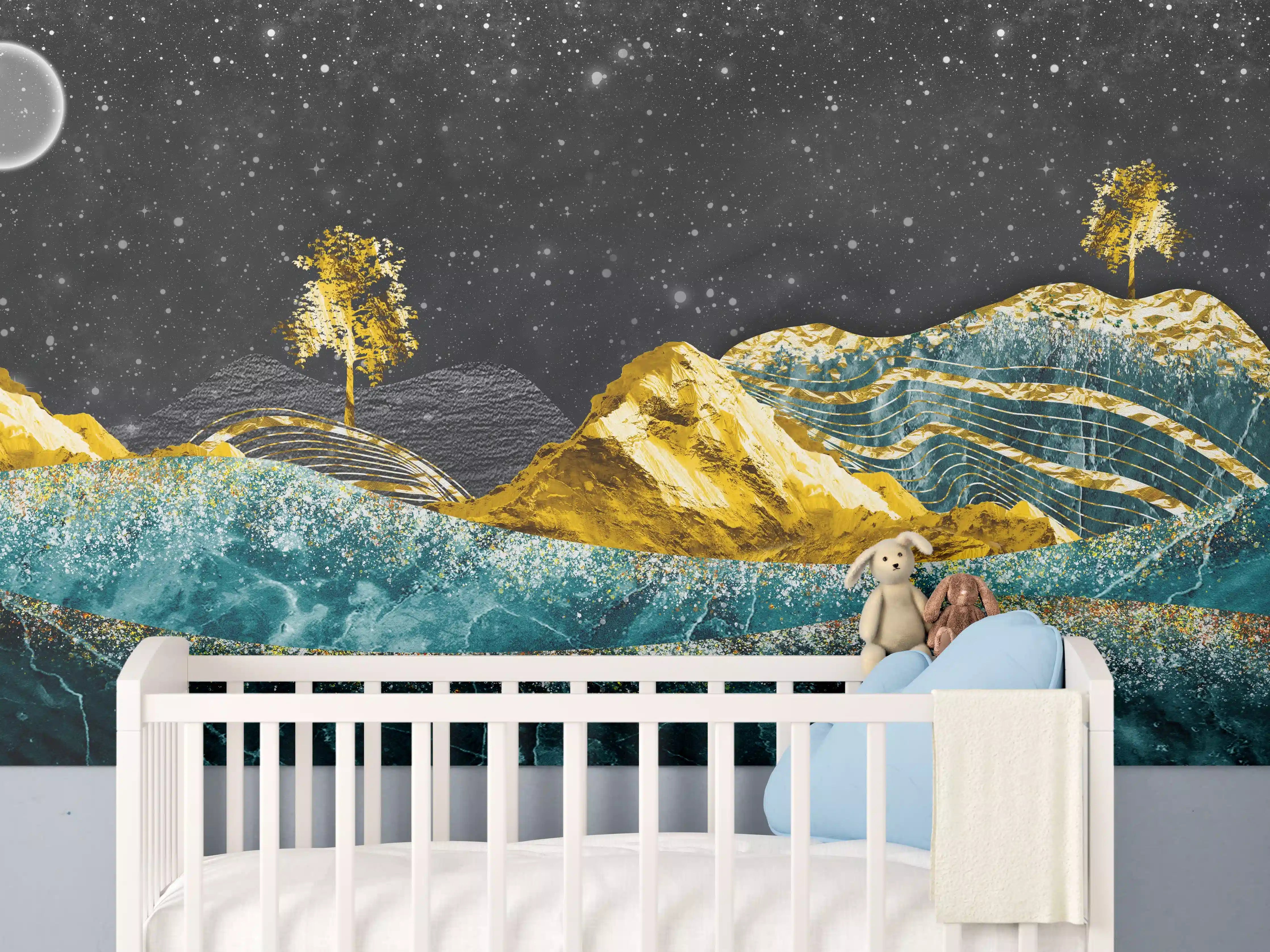 Babyzimmer Wandgestaltung - Moderne Kunst - Landschaft