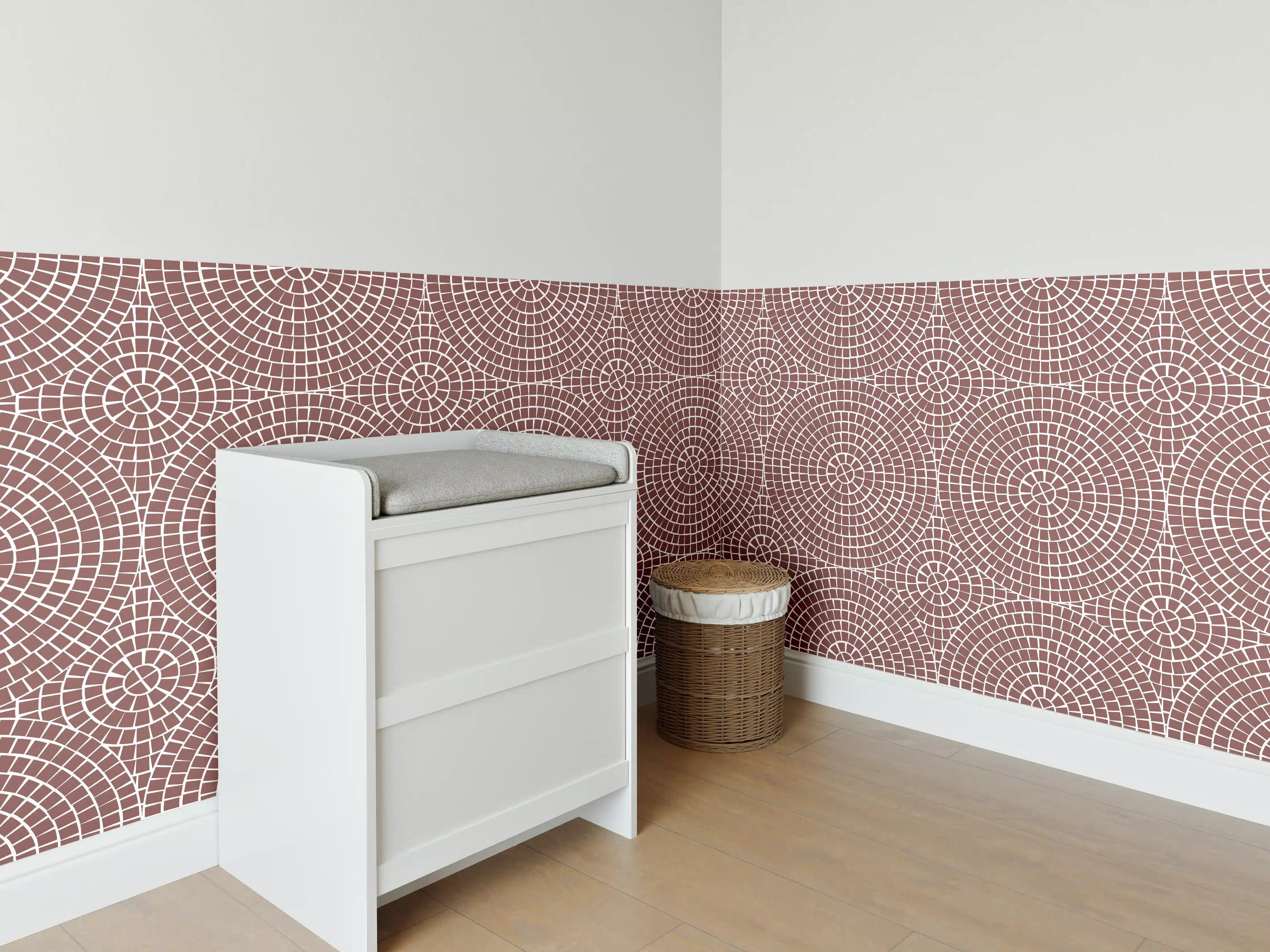 Babyzimmer Wandgestaltung - Moderne Mosaik-Muster in Braun