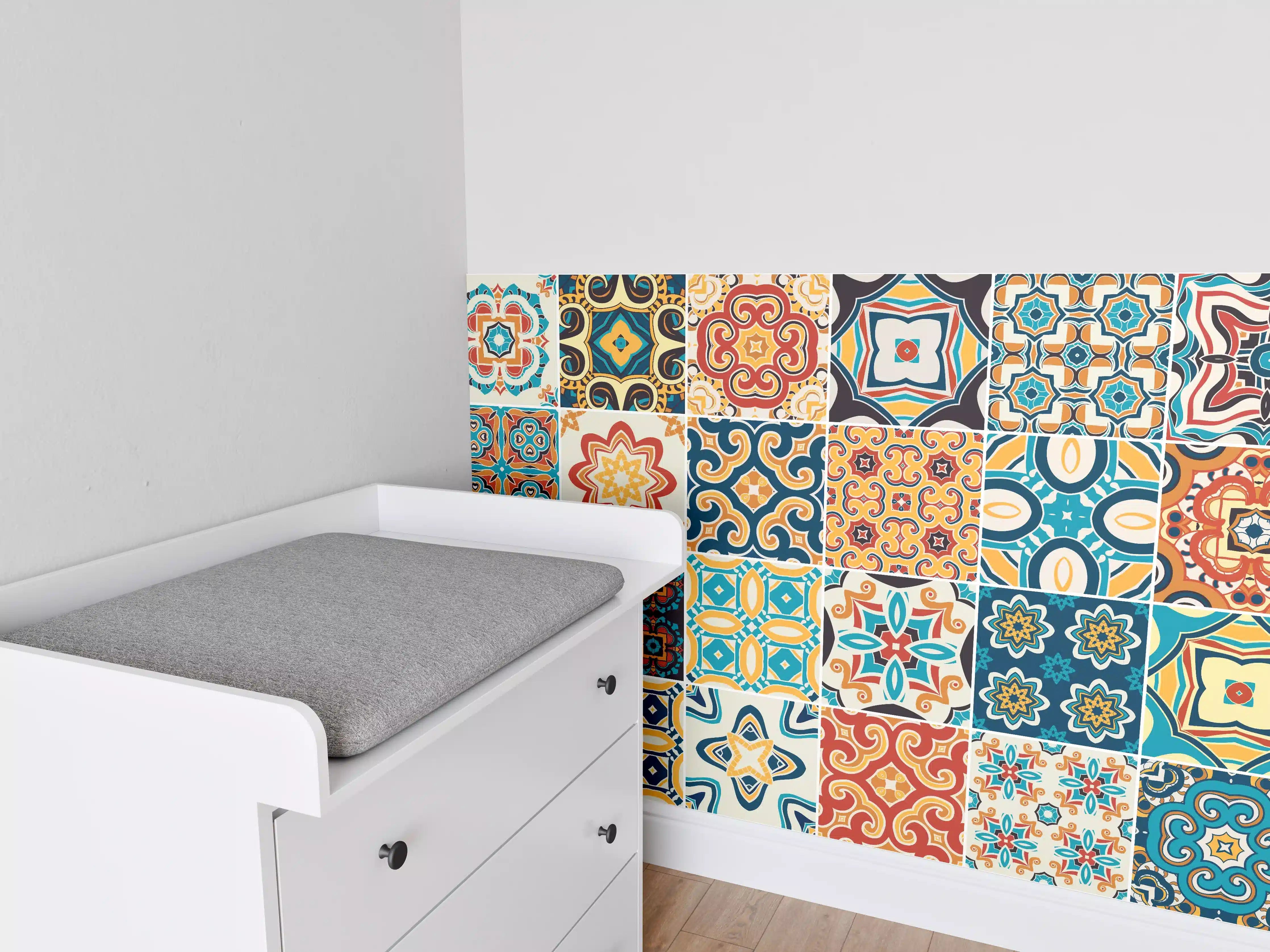 Babyzimmer Wandgestaltung - Moderne Mosaikmuster
