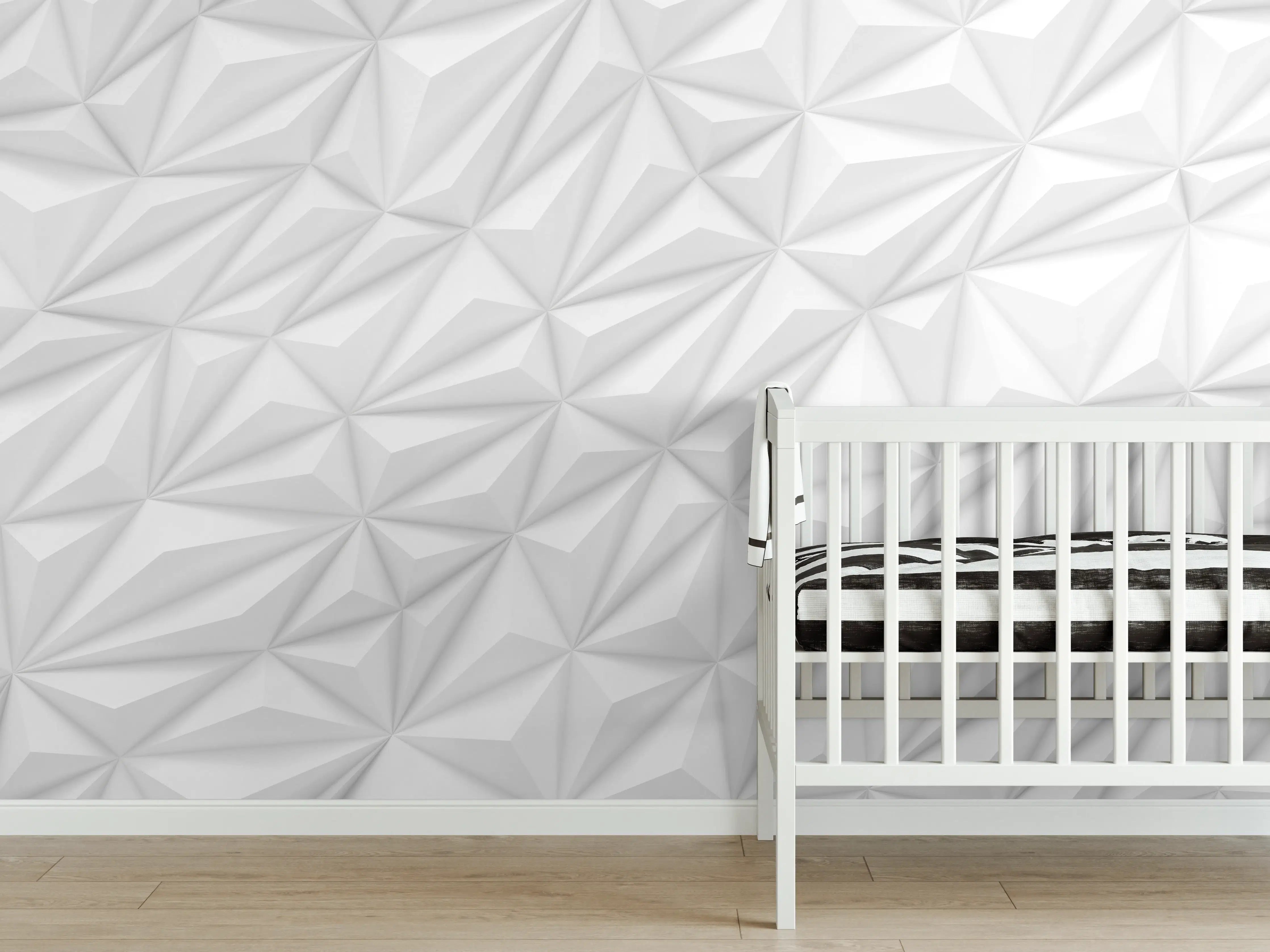 Babyzimmer Wandgestaltung - Moderne Textur - Weiß