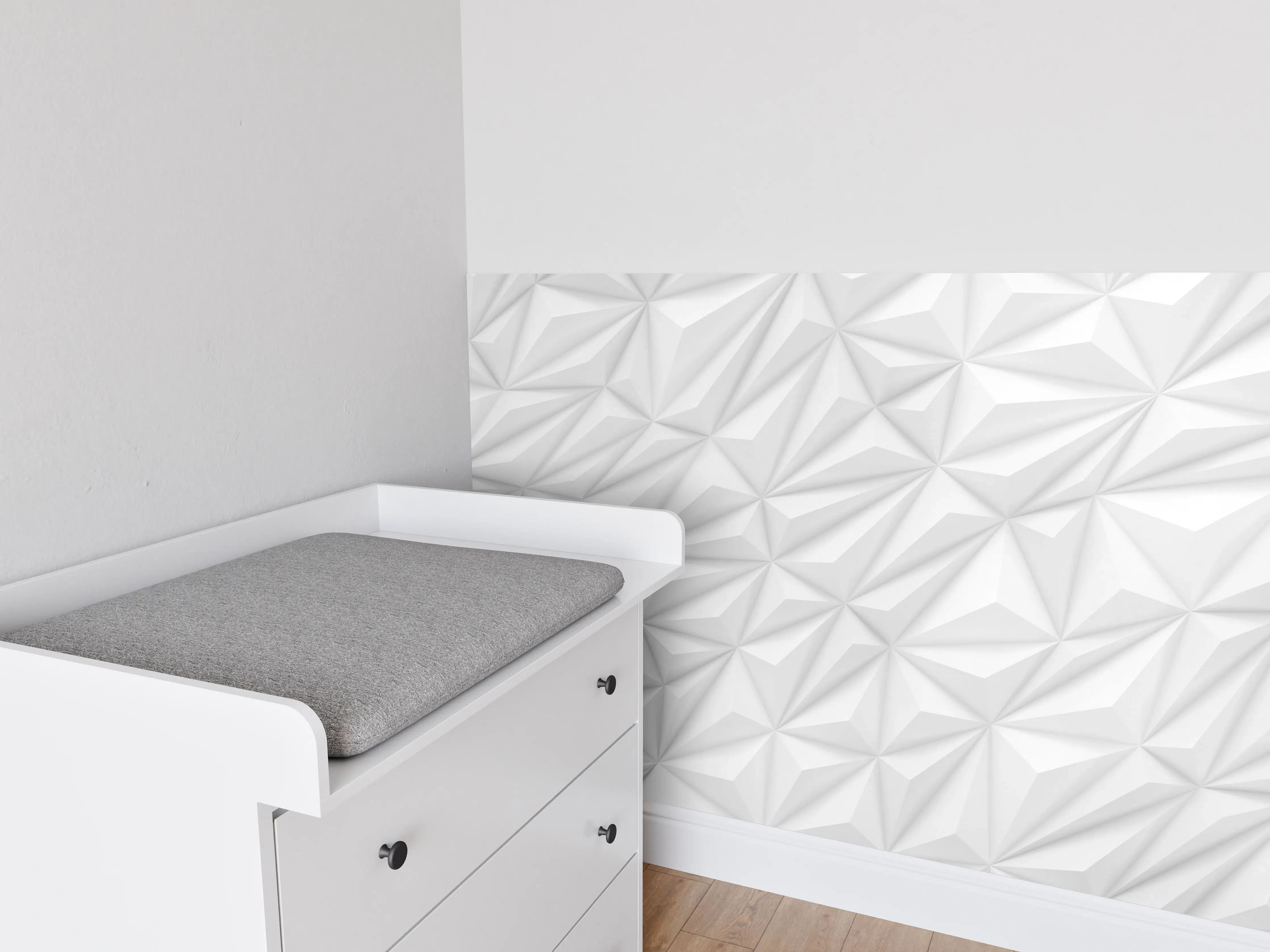Babyzimmer Wandgestaltung - Moderne Textur - Weiß