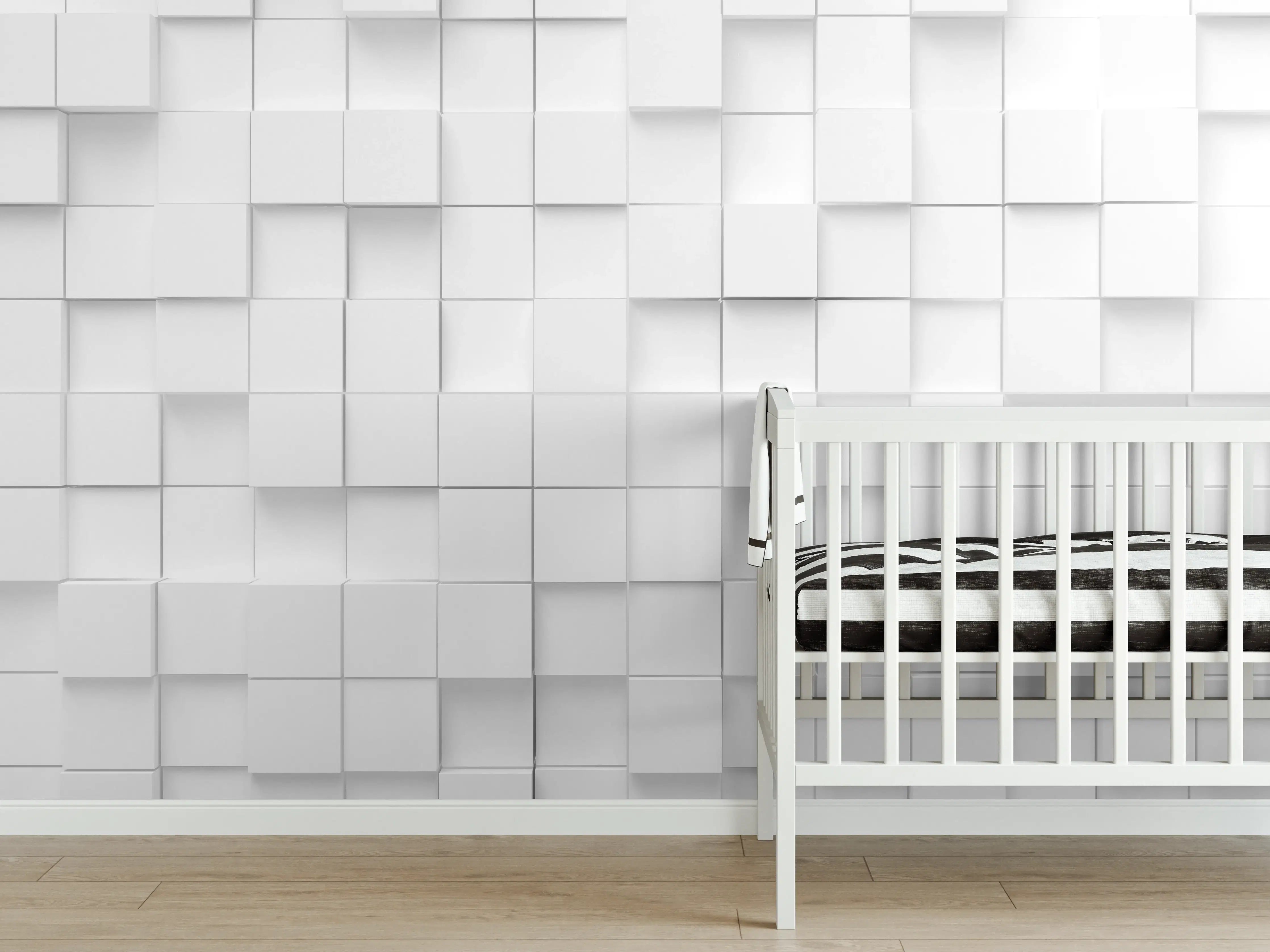 Babyzimmer Wandgestaltung - Moderne Vierecks Textur