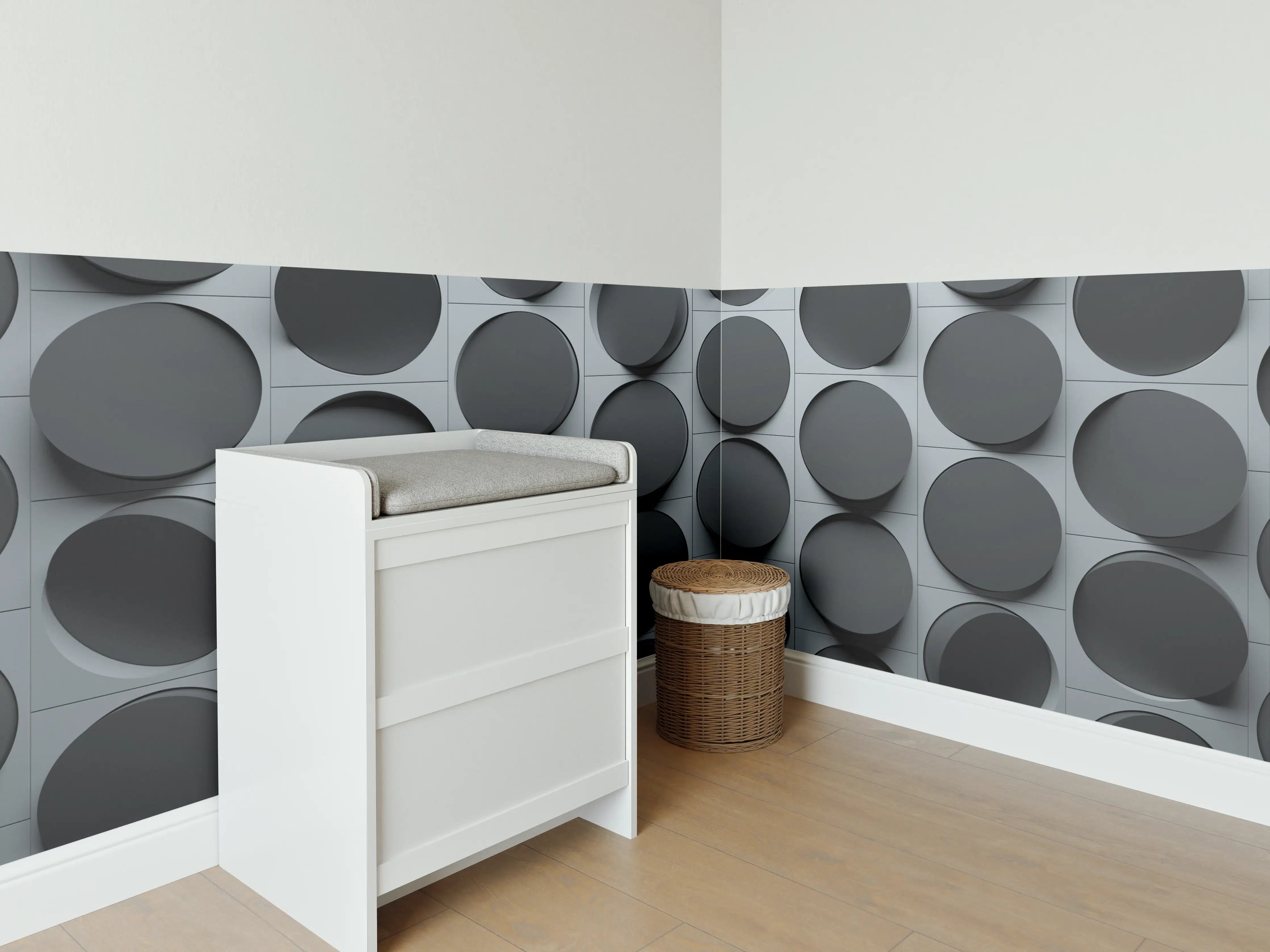 Babyzimmer Wandgestaltung - Moderne dunkle Ziegelwand mit strukturiertem Muster