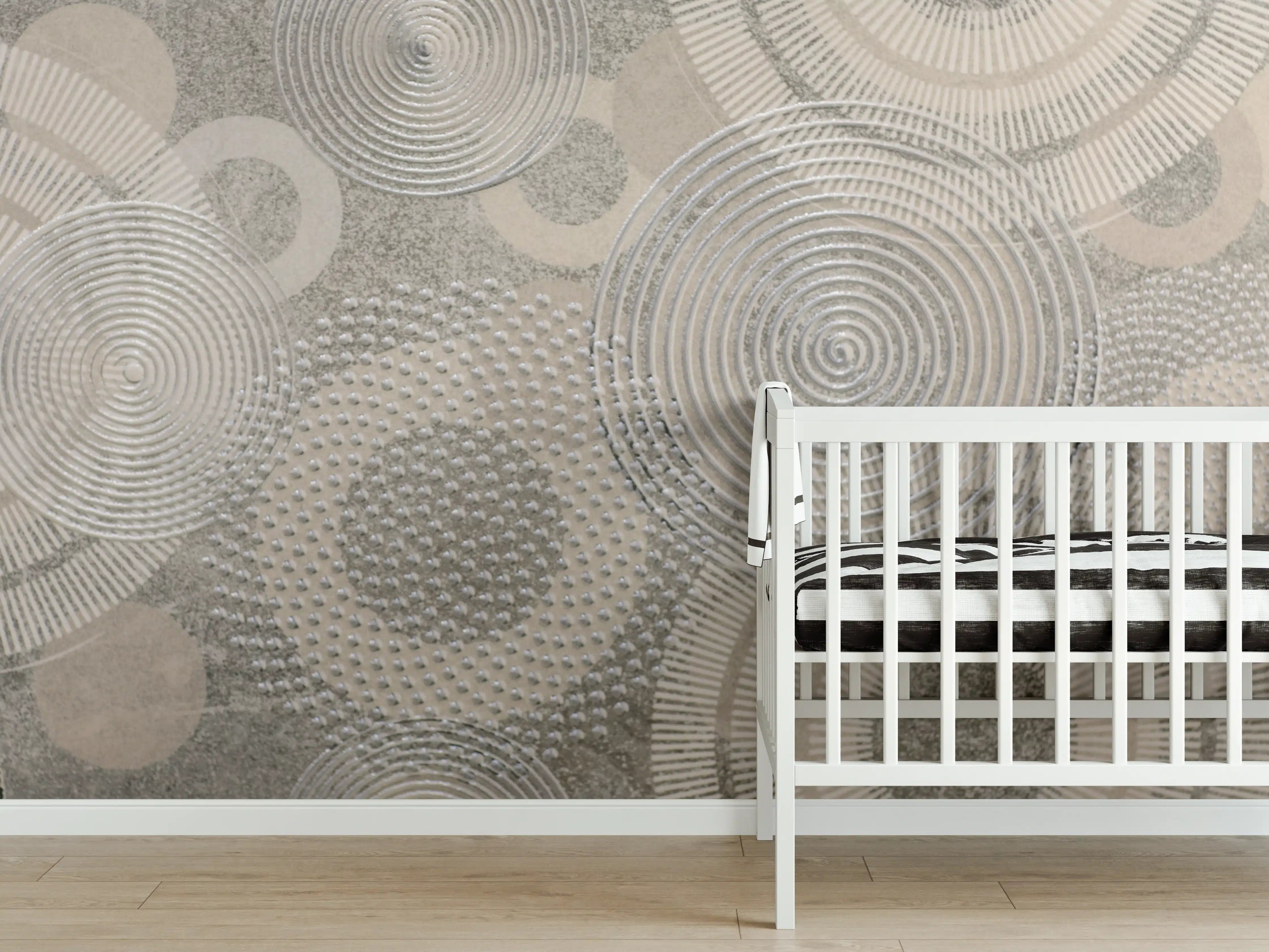 Babyzimmer Wandgestaltung - Moderne graue Musterwandgestaltung