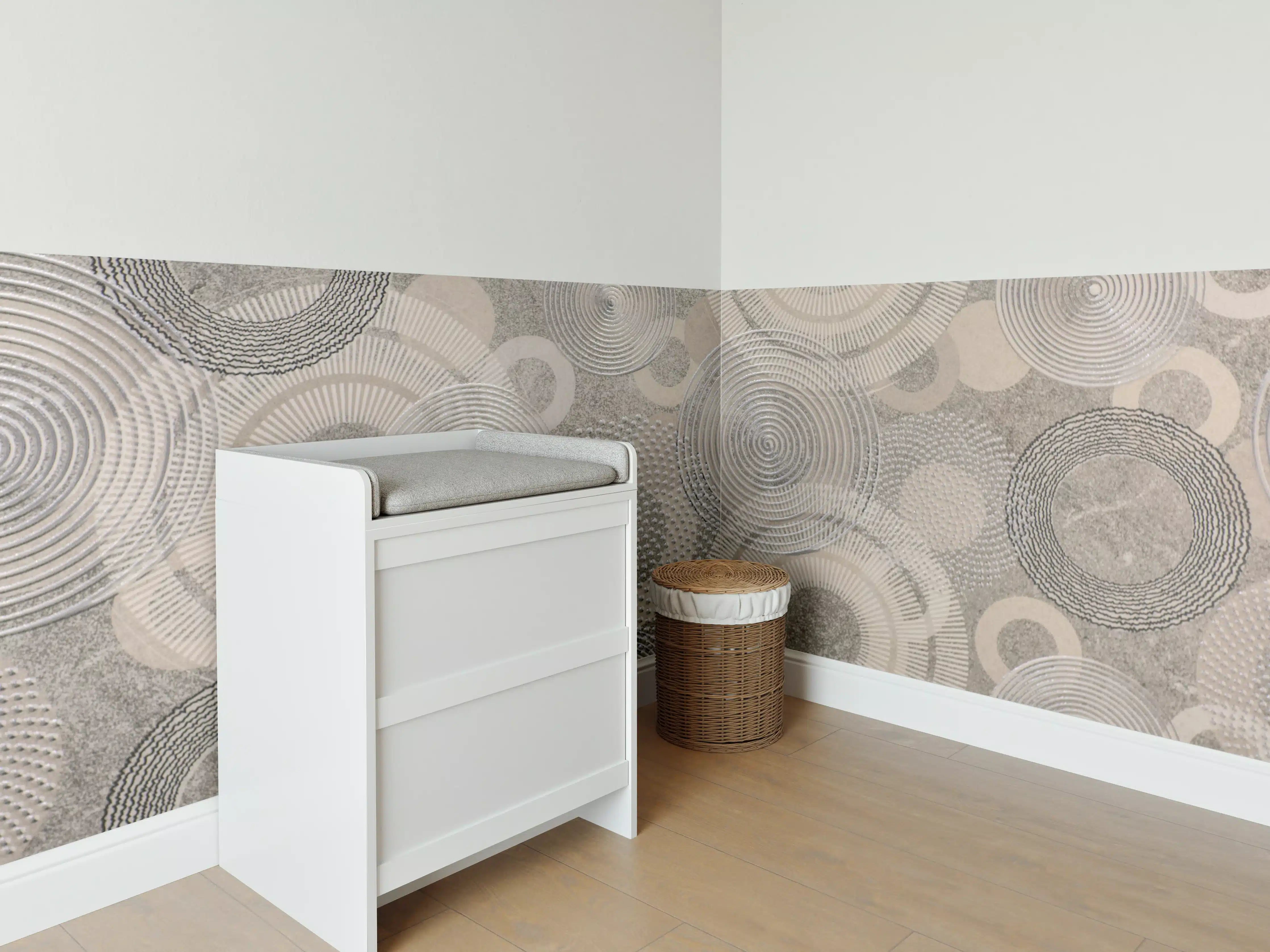 Babyzimmer Wandgestaltung - Moderne graue Musterwandgestaltung