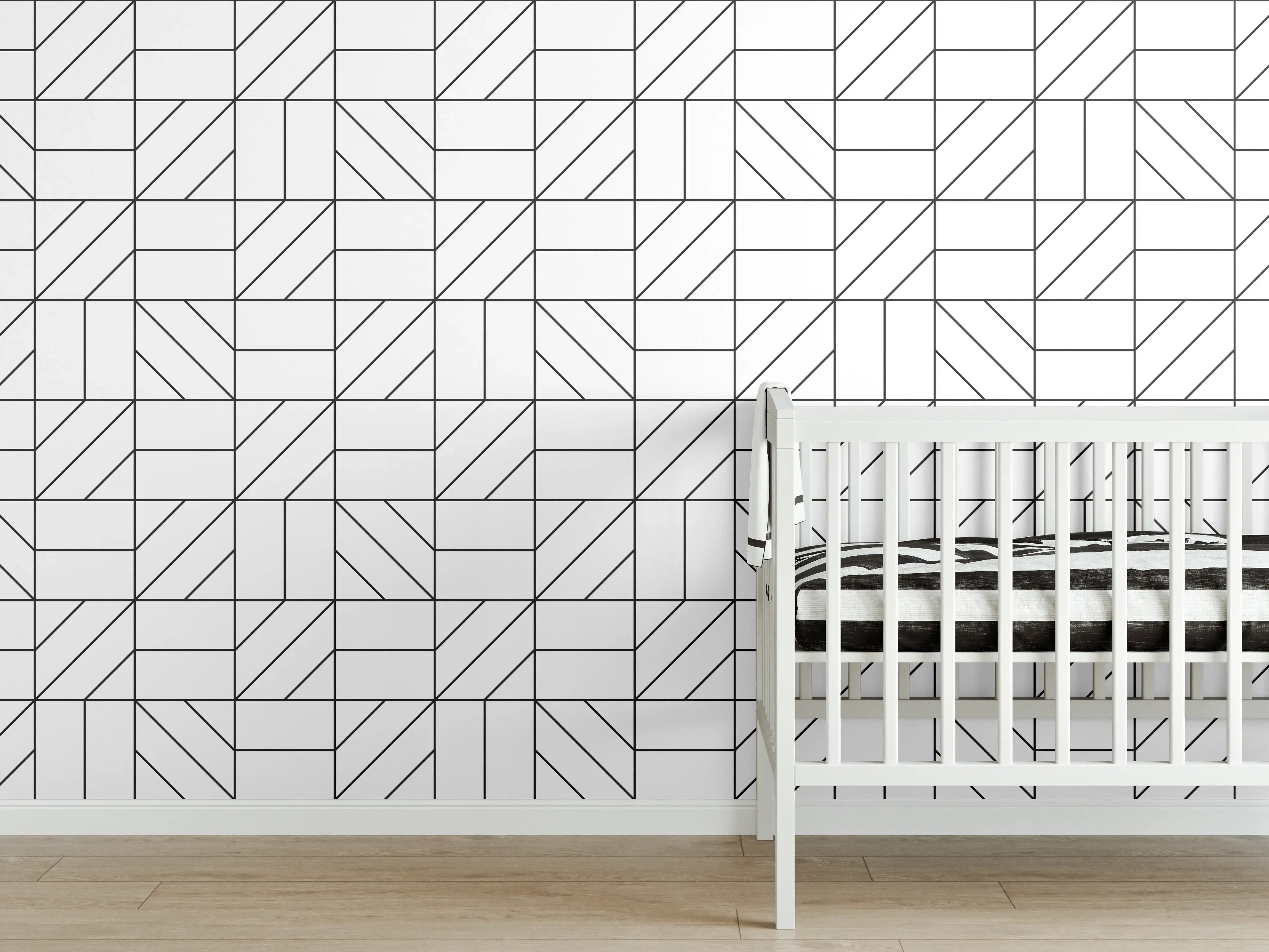 Babyzimmer Wandgestaltung - Moderne graue Struktur mit weißen Akzenten