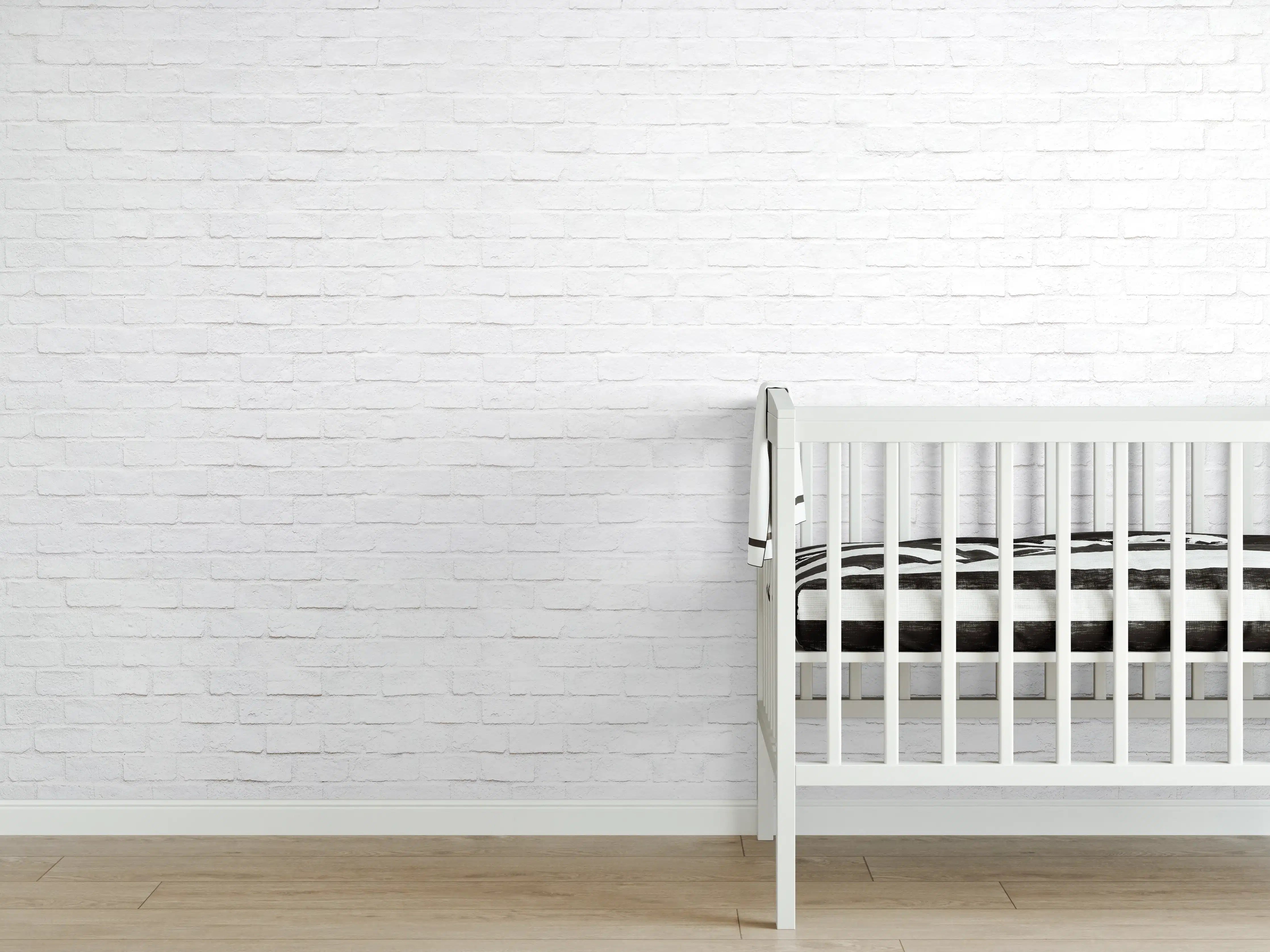 Babyzimmer Wandgestaltung - Moderne weiße Backsteinmauer 1