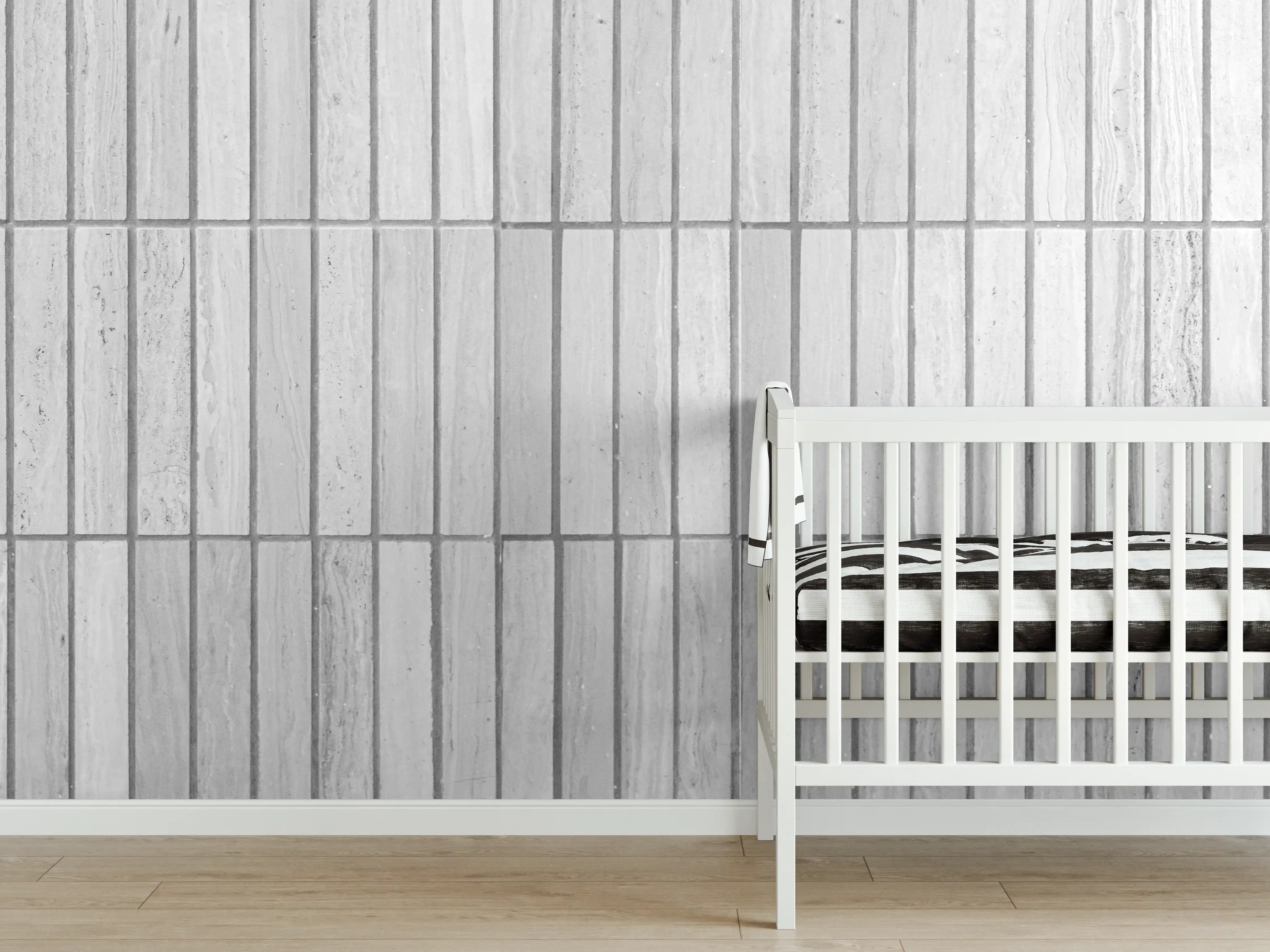 Babyzimmer Wandgestaltung - Moderne weiße Backsteinmauer 2