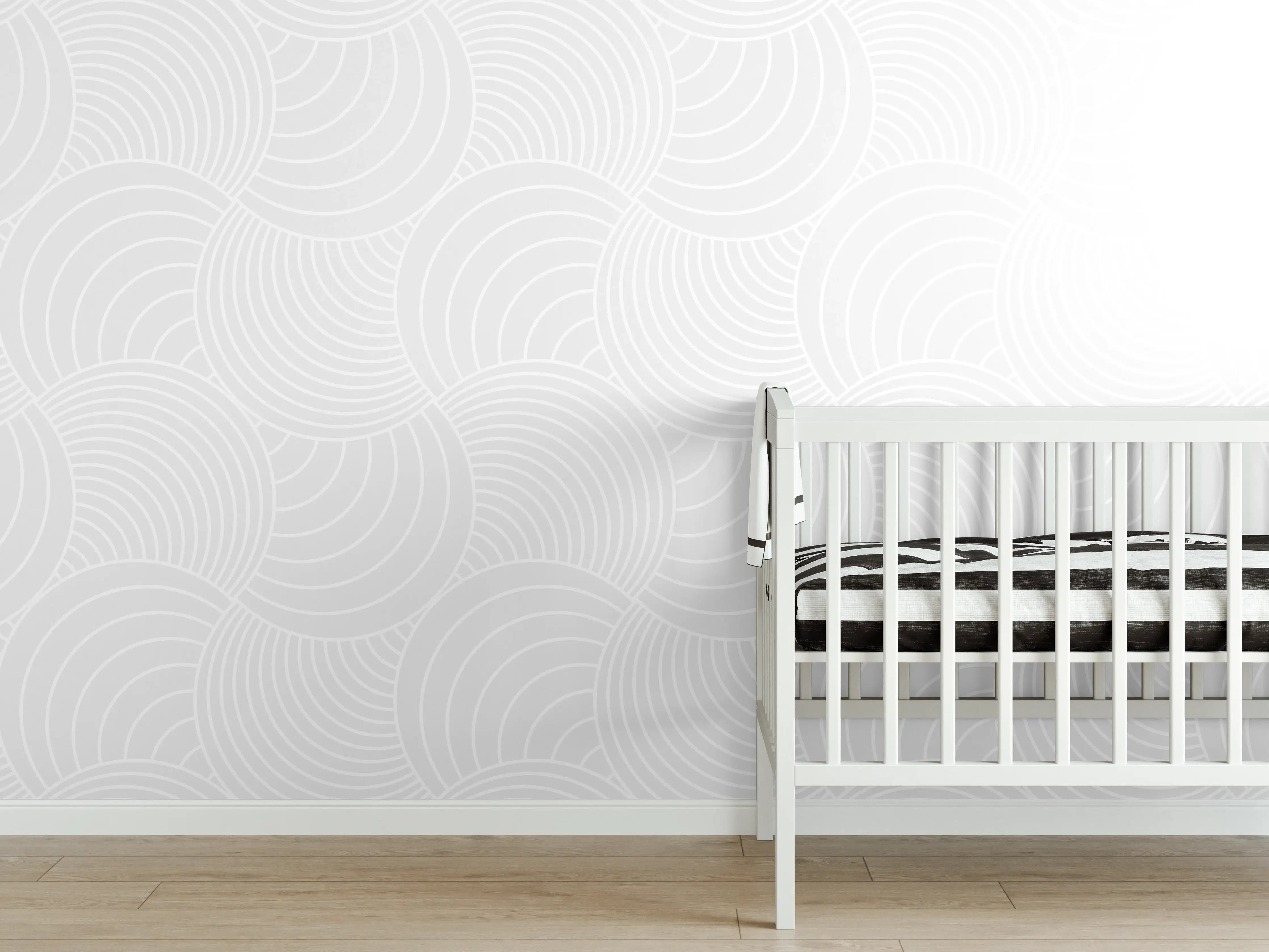 Babyzimmer Wandgestaltung - Moderne weiße Wand mit Graufinish