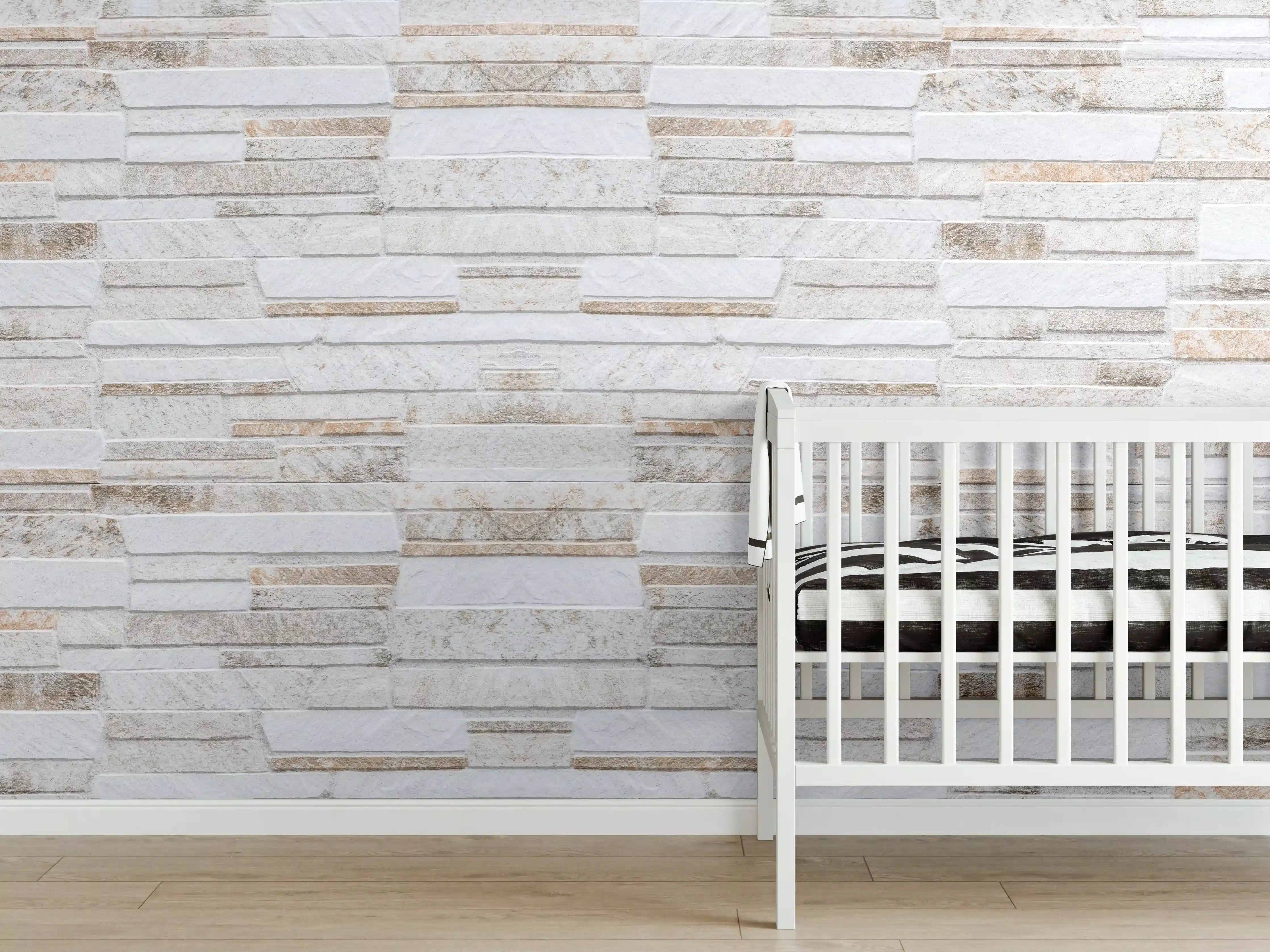 Babyzimmer Wandgestaltung - Modernen braunen Steinmauer