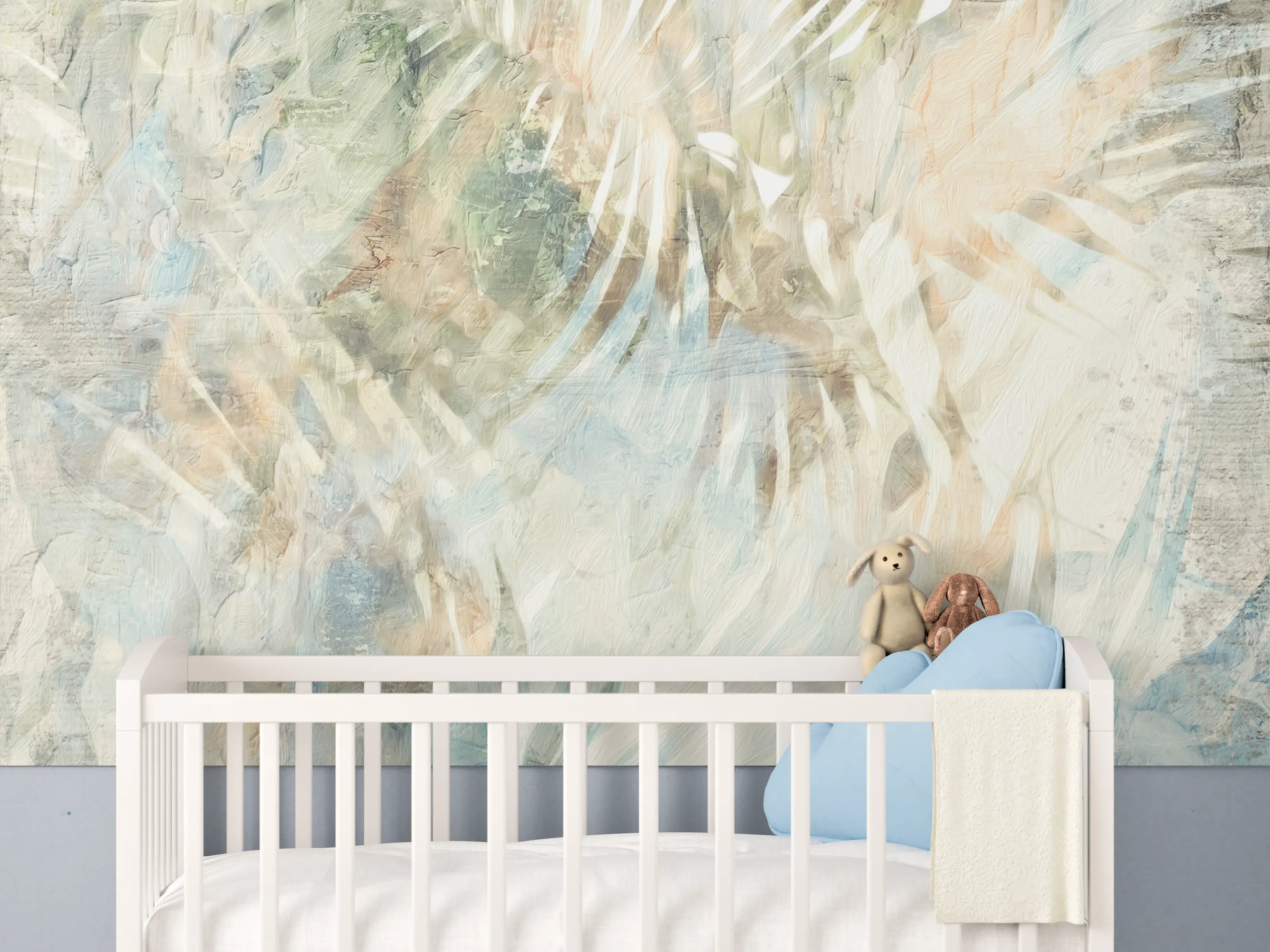 Babyzimmer Wandgestaltung - Modernes Dschungel Gemälde 2