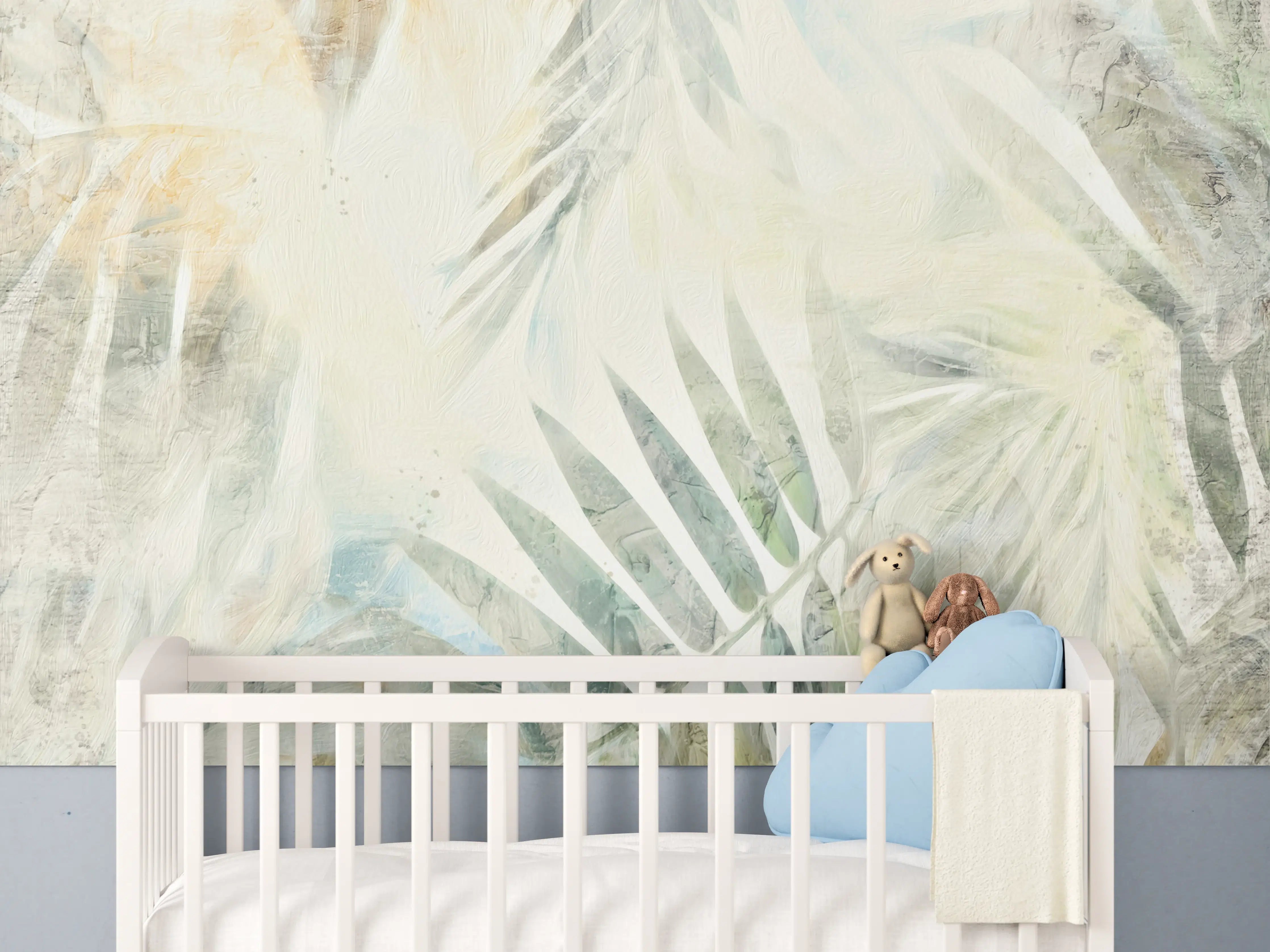 Babyzimmer Wandgestaltung - Modernes Dschungel Gemälde