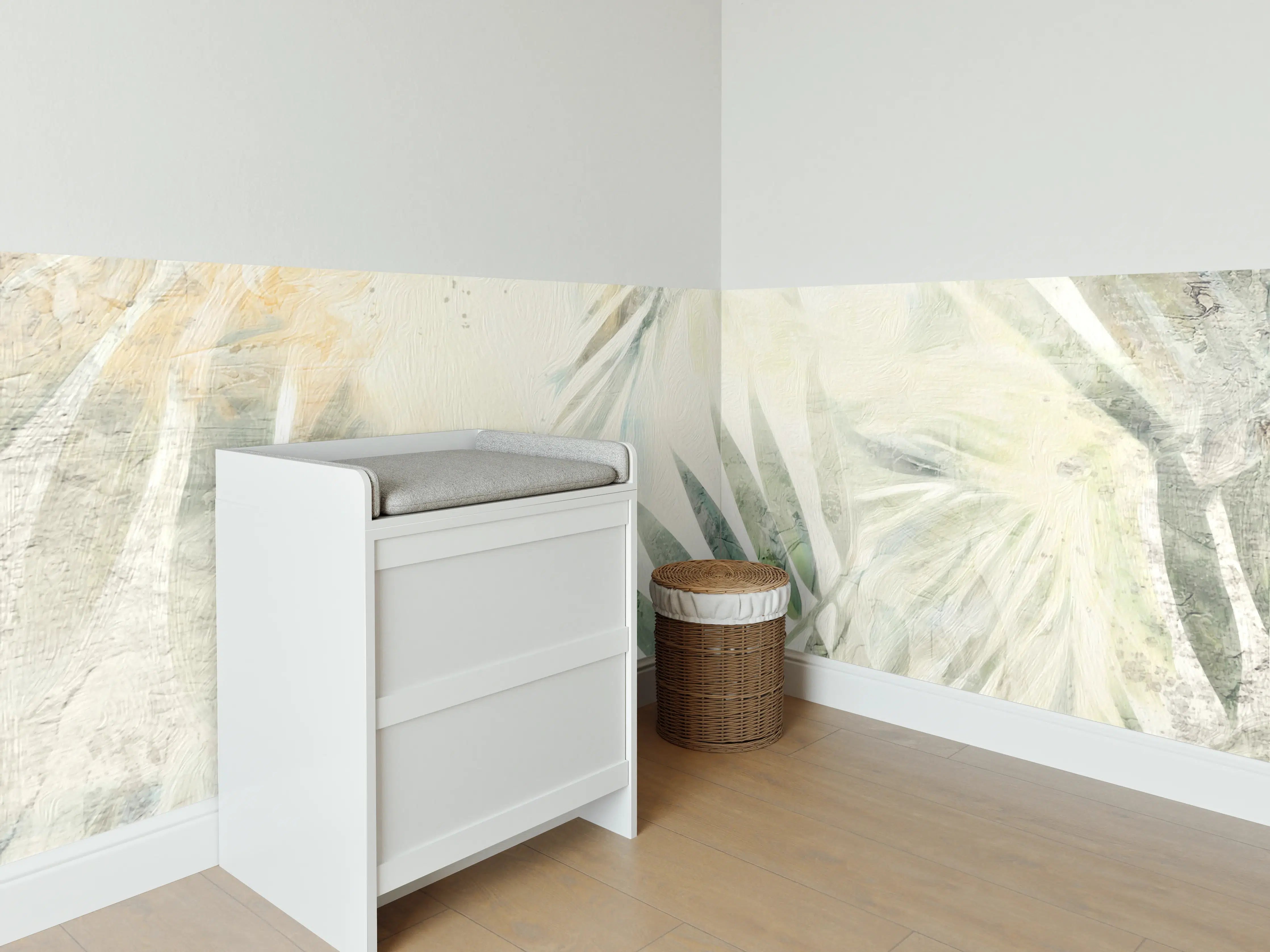 Babyzimmer Wandgestaltung - Modernes Dschungel Gemälde