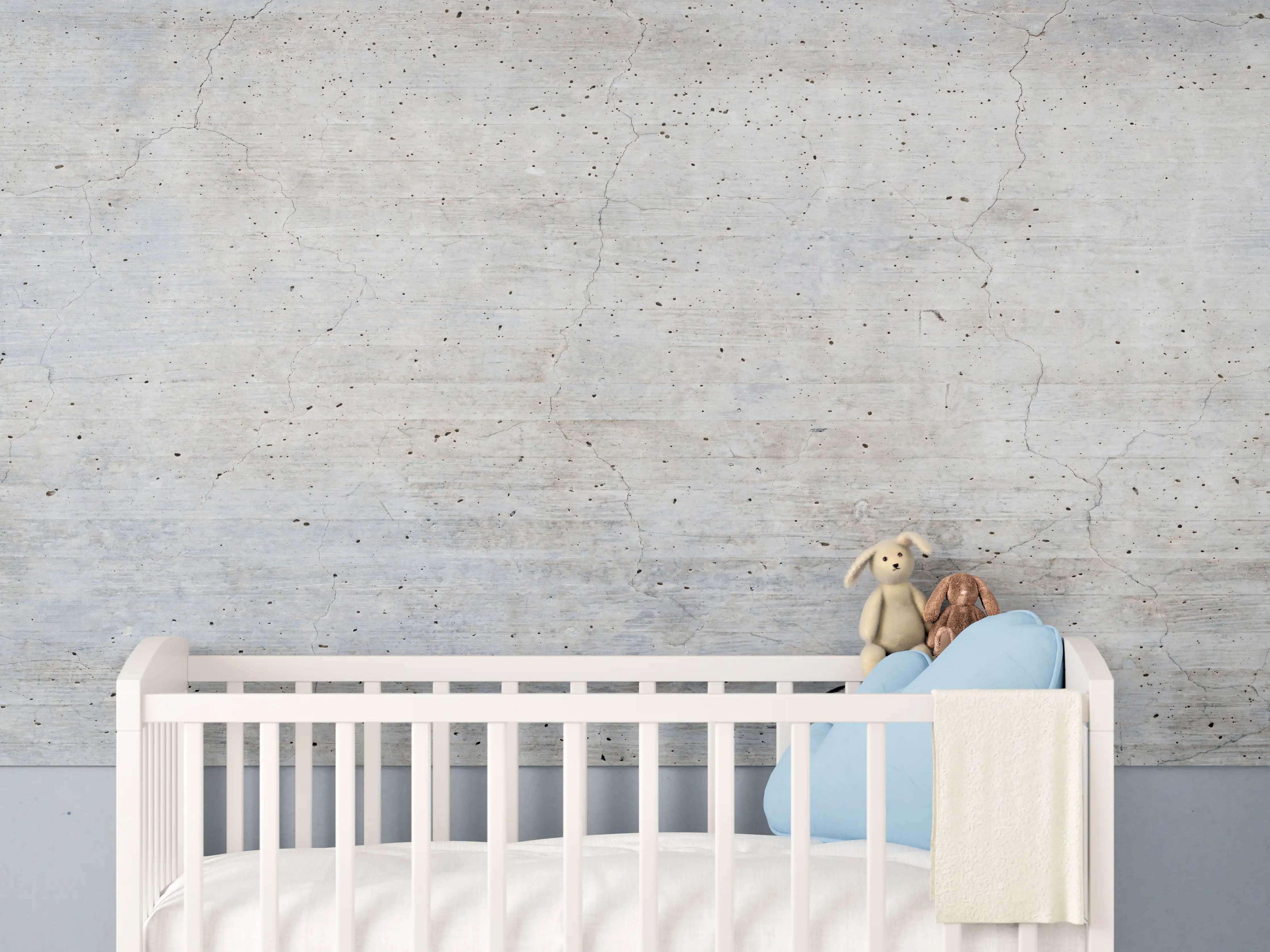 Babyzimmer Wandgestaltung - Modernes Grau-Weiß Wanddesign