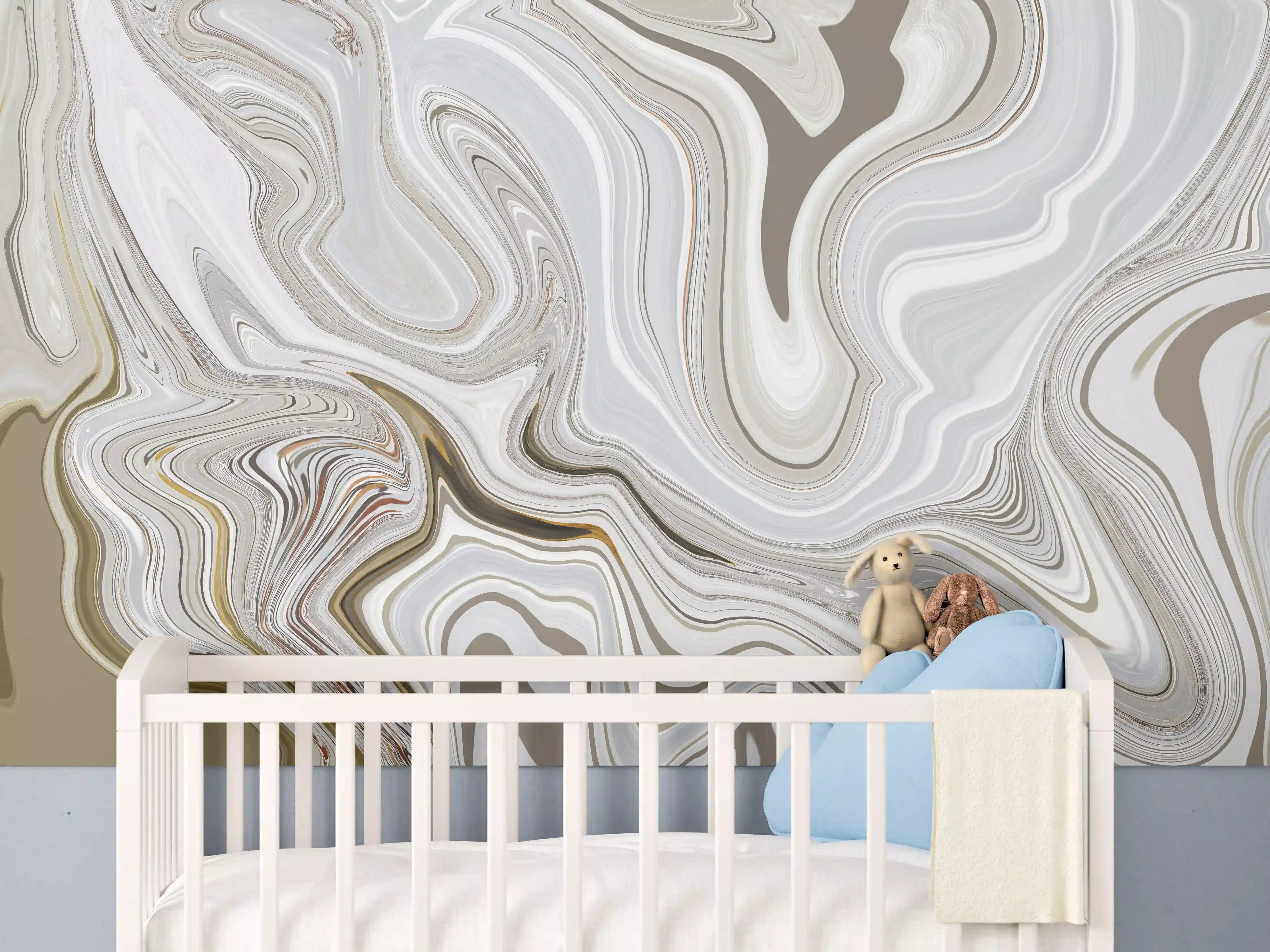 Babyzimmer Wandgestaltung - Modernes Kunstwerk - Flüssigkunst
