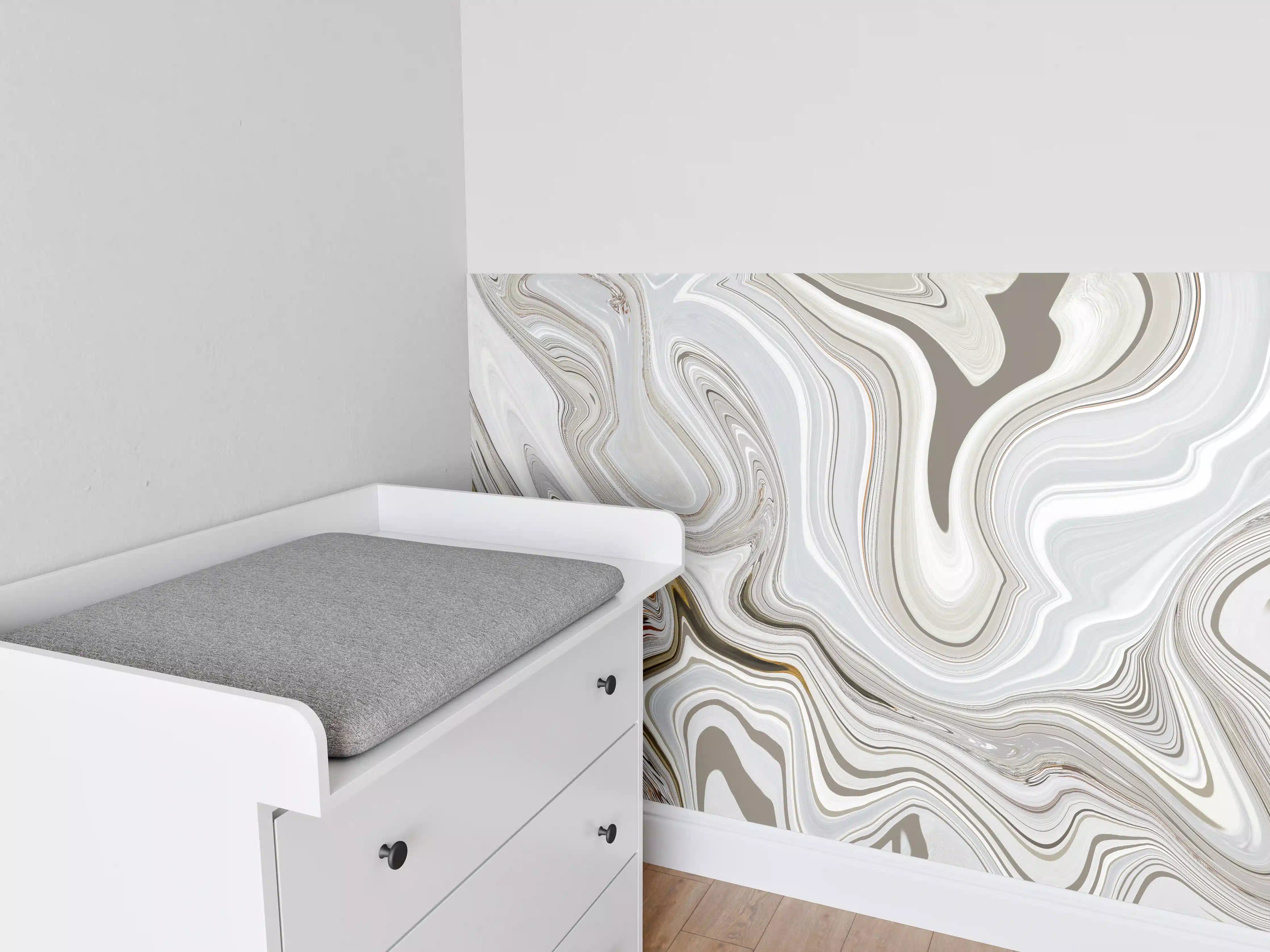 Babyzimmer Wandgestaltung - Modernes Kunstwerk - Flüssigkunst