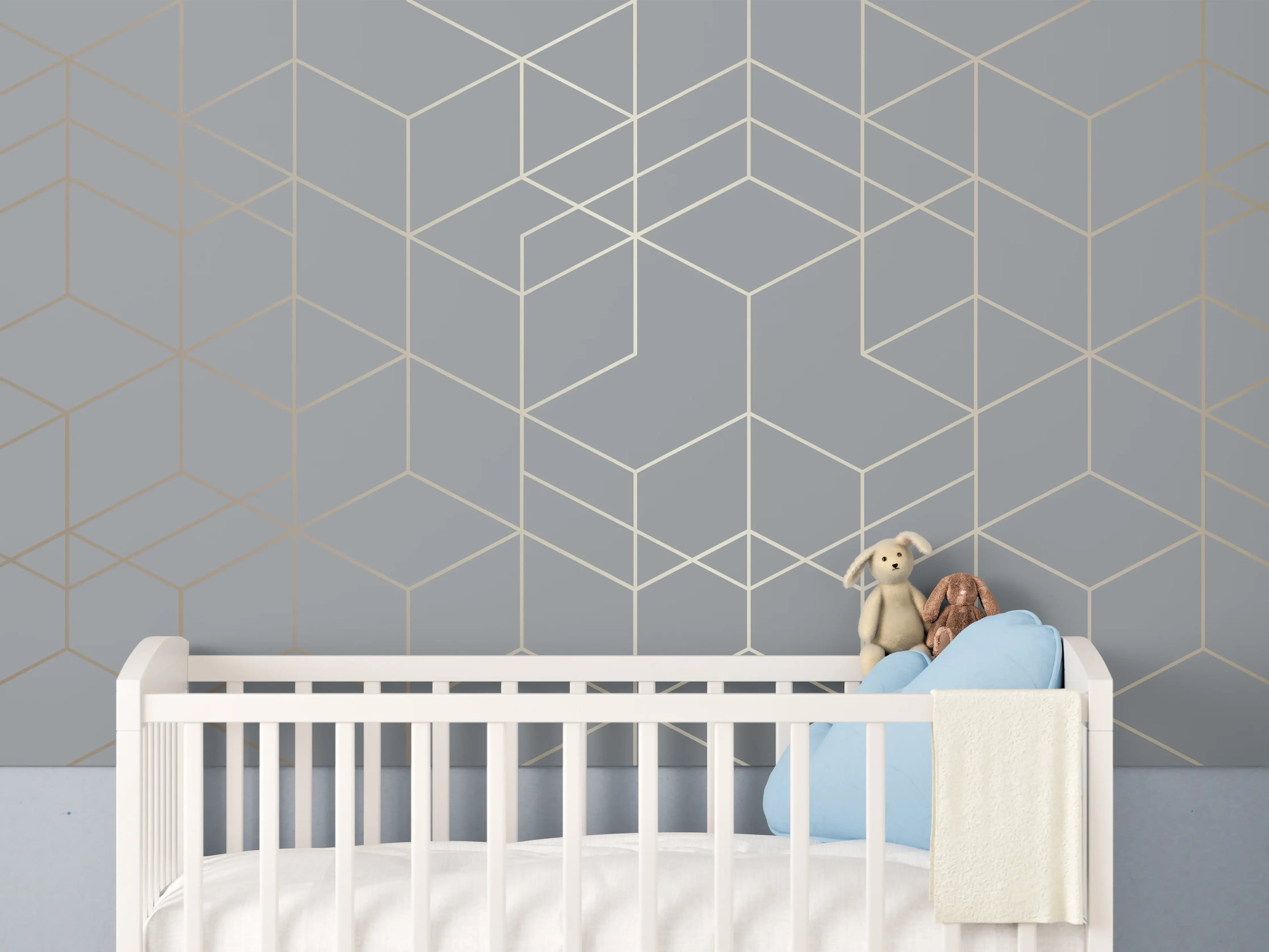 Babyzimmer Wandgestaltung - Modernes Weiß-Grau-Design