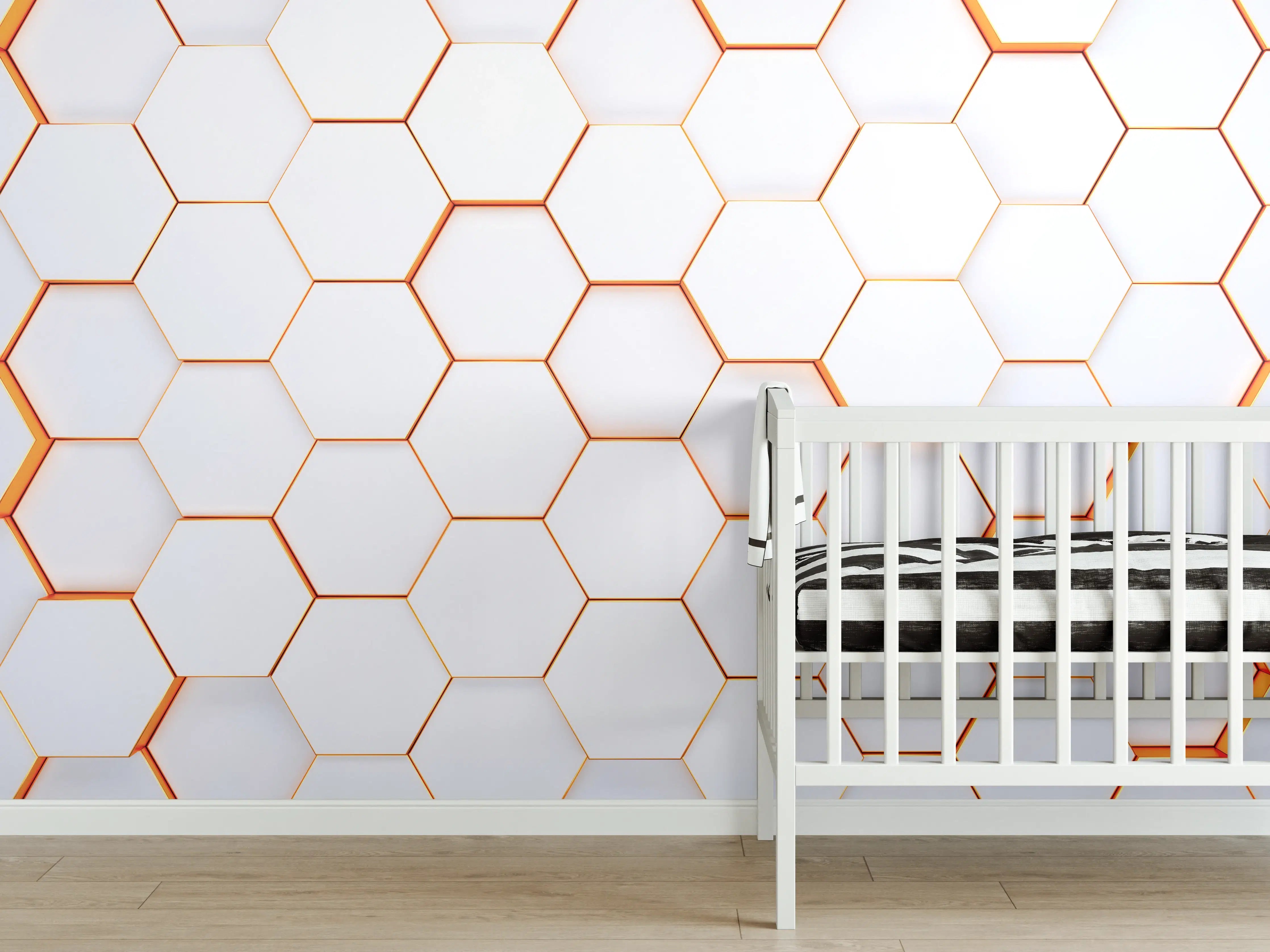 Babyzimmer Wandgestaltung - Modernes sechseckiges Hintergrundmuster