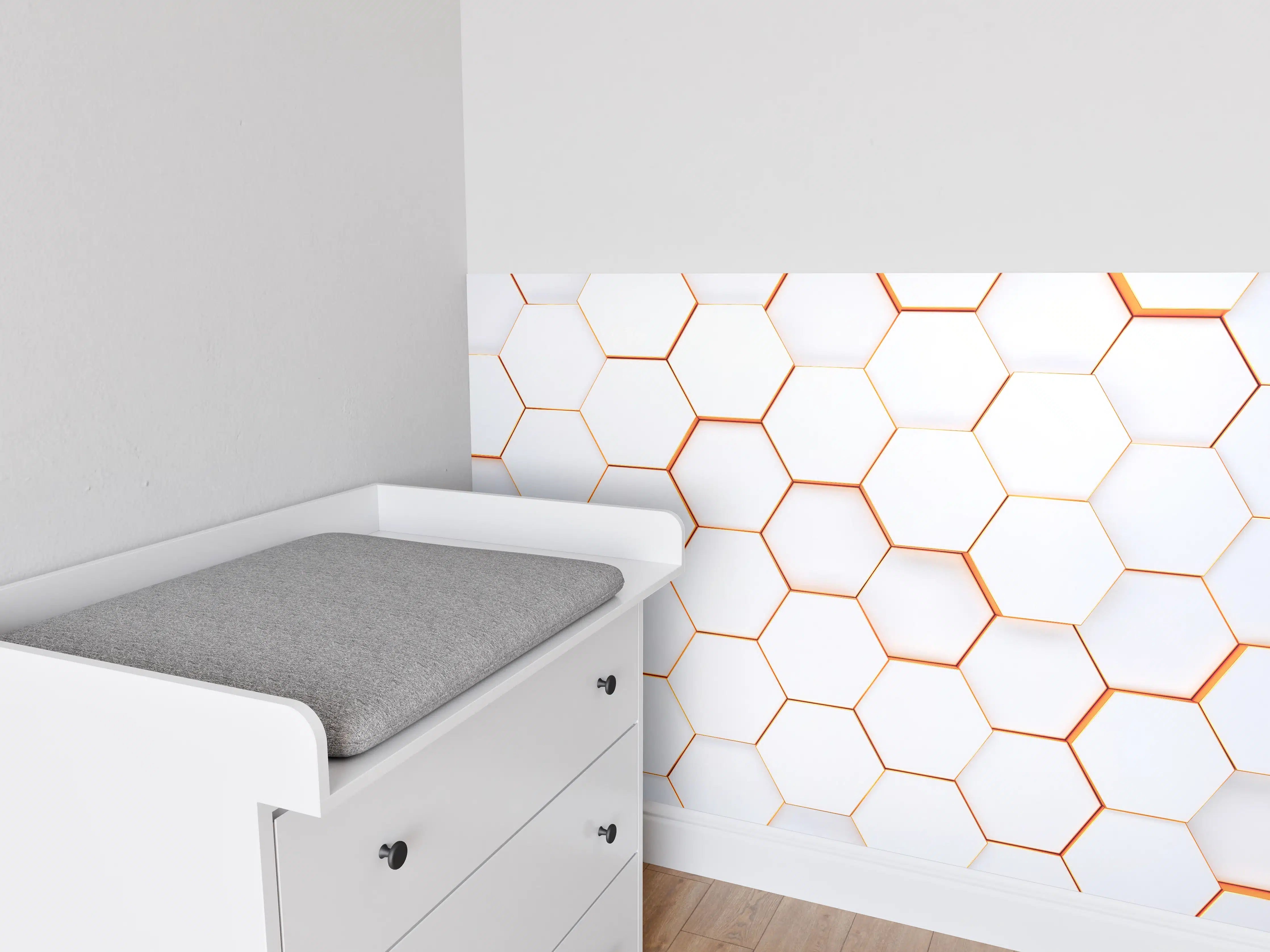 Babyzimmer Wandgestaltung - Modernes sechseckiges Hintergrundmuster