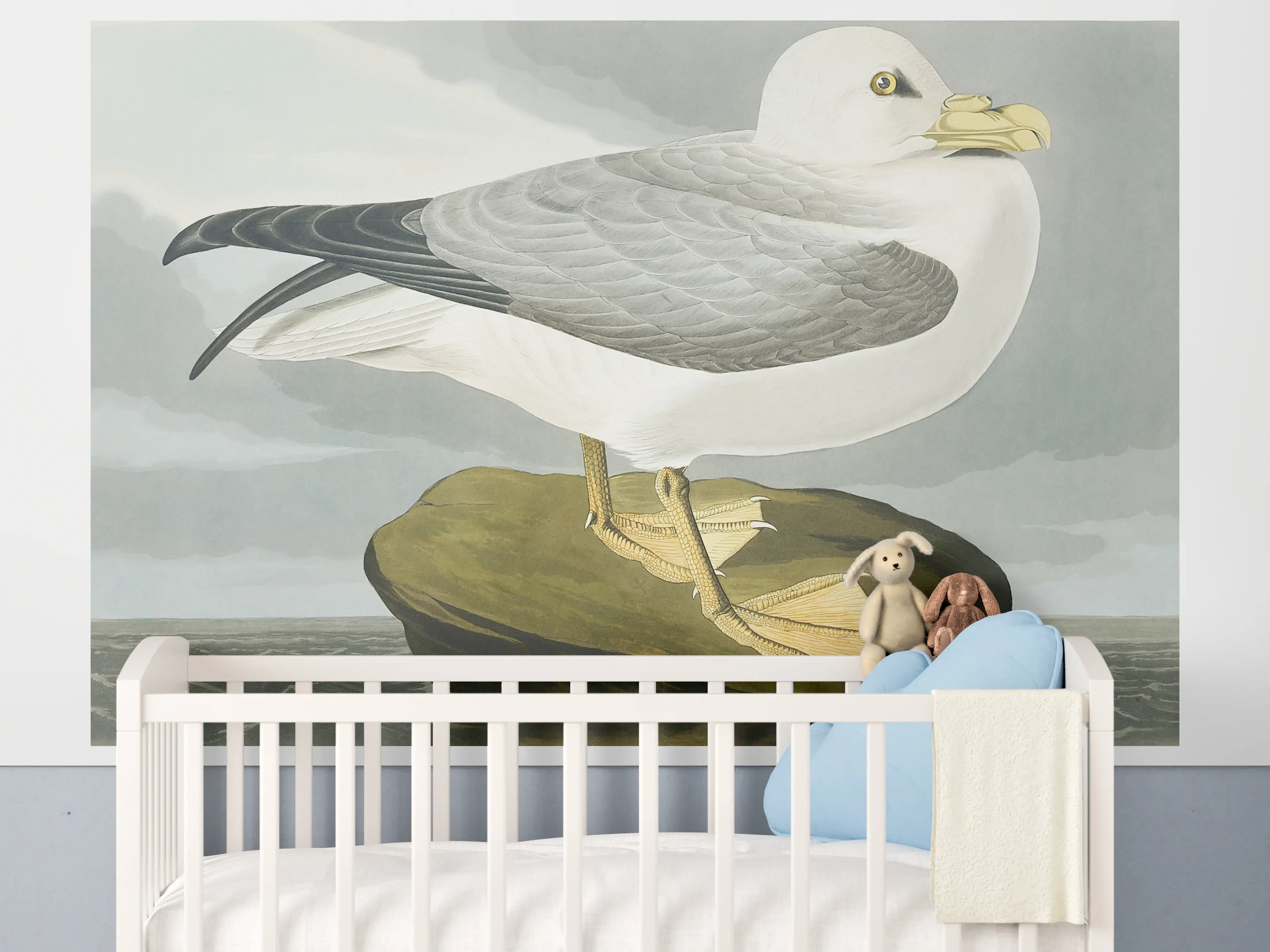 Babyzimmer Wandgestaltung - Möwe im Meer - Robert Havell 