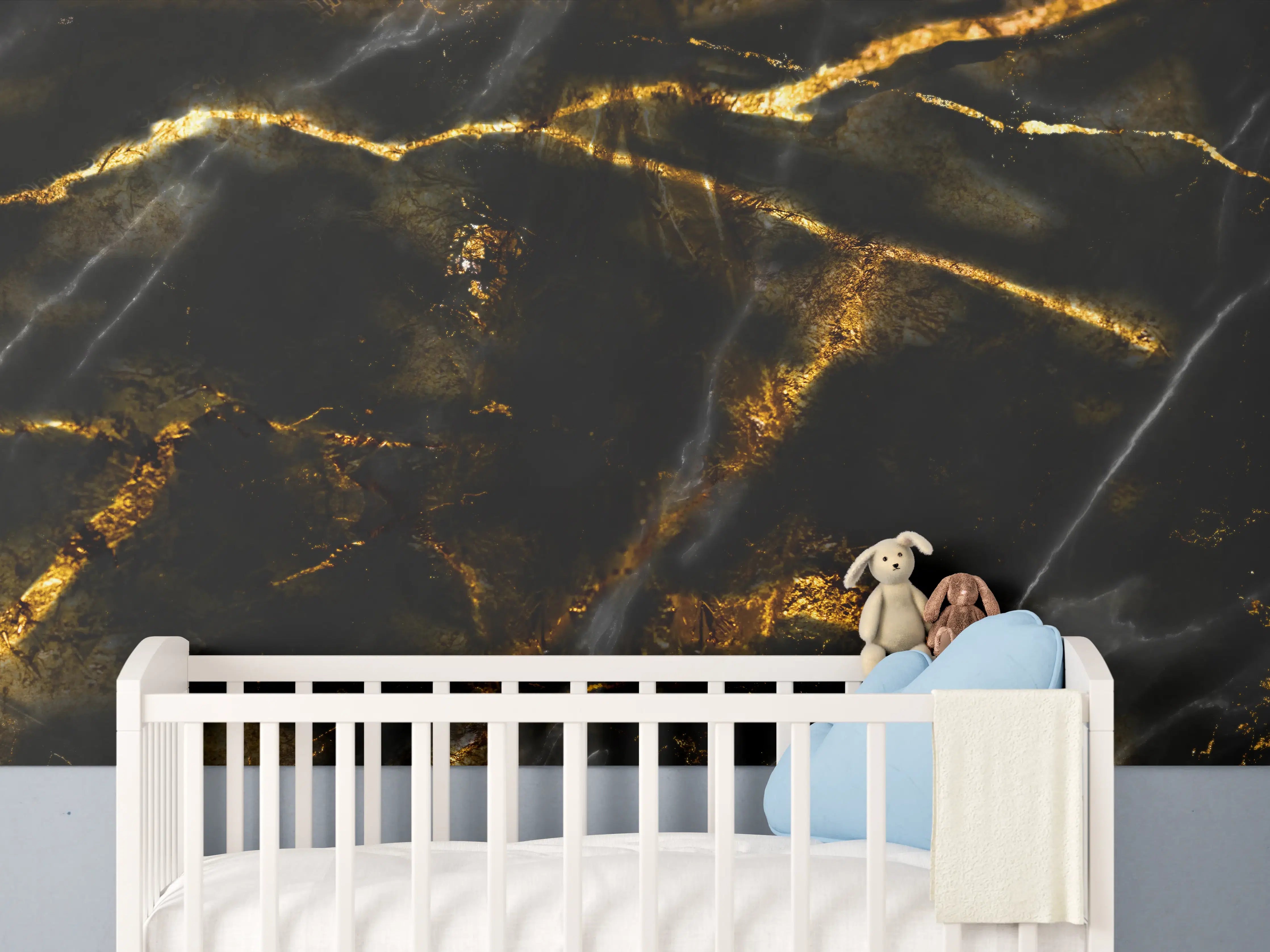 Babyzimmer Wandgestaltung - Monocolor Alkohol Tinte Marmorierung