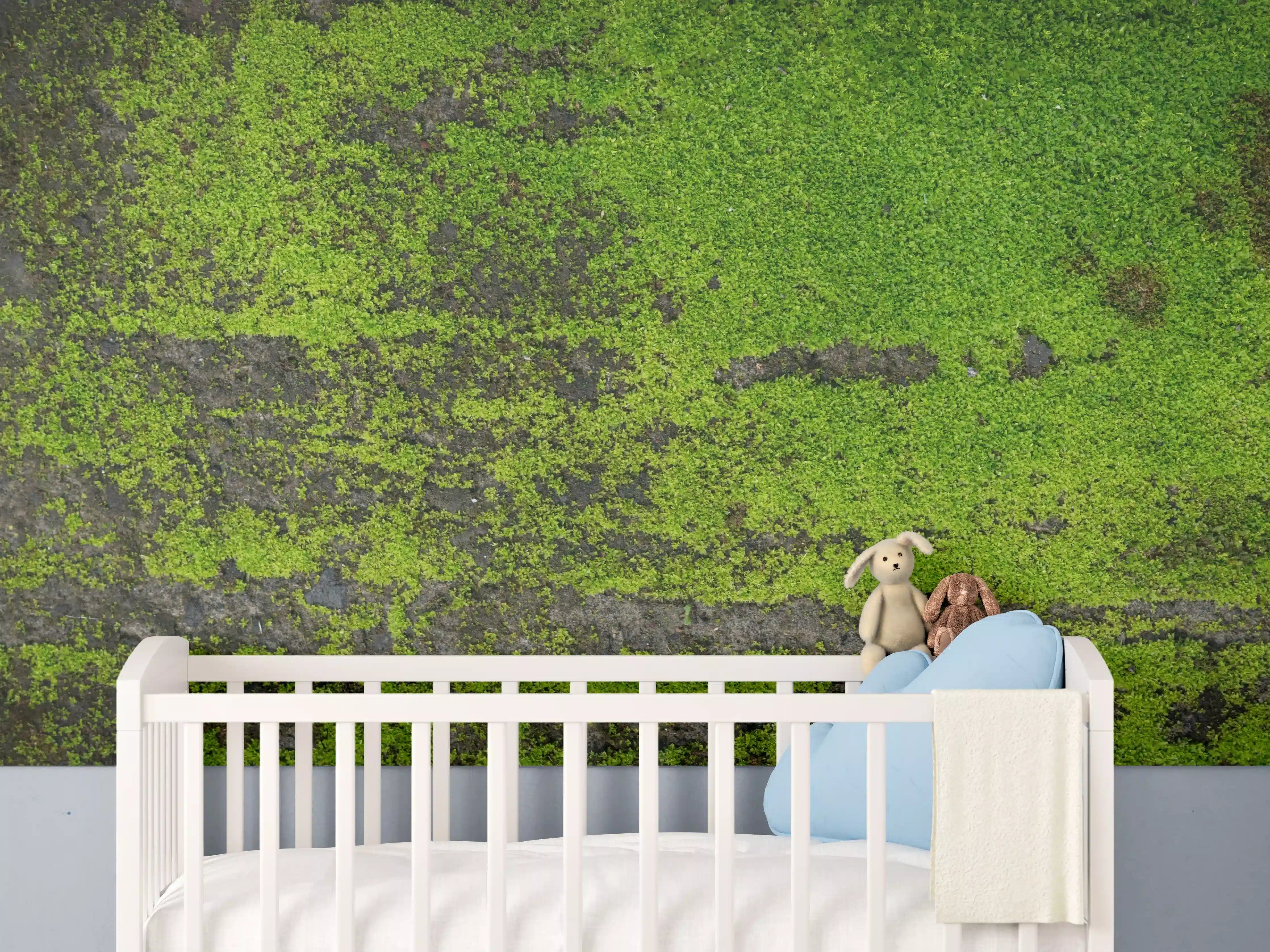 Babyzimmer Wandgestaltung - Moosgrün Grunge Textur Banner