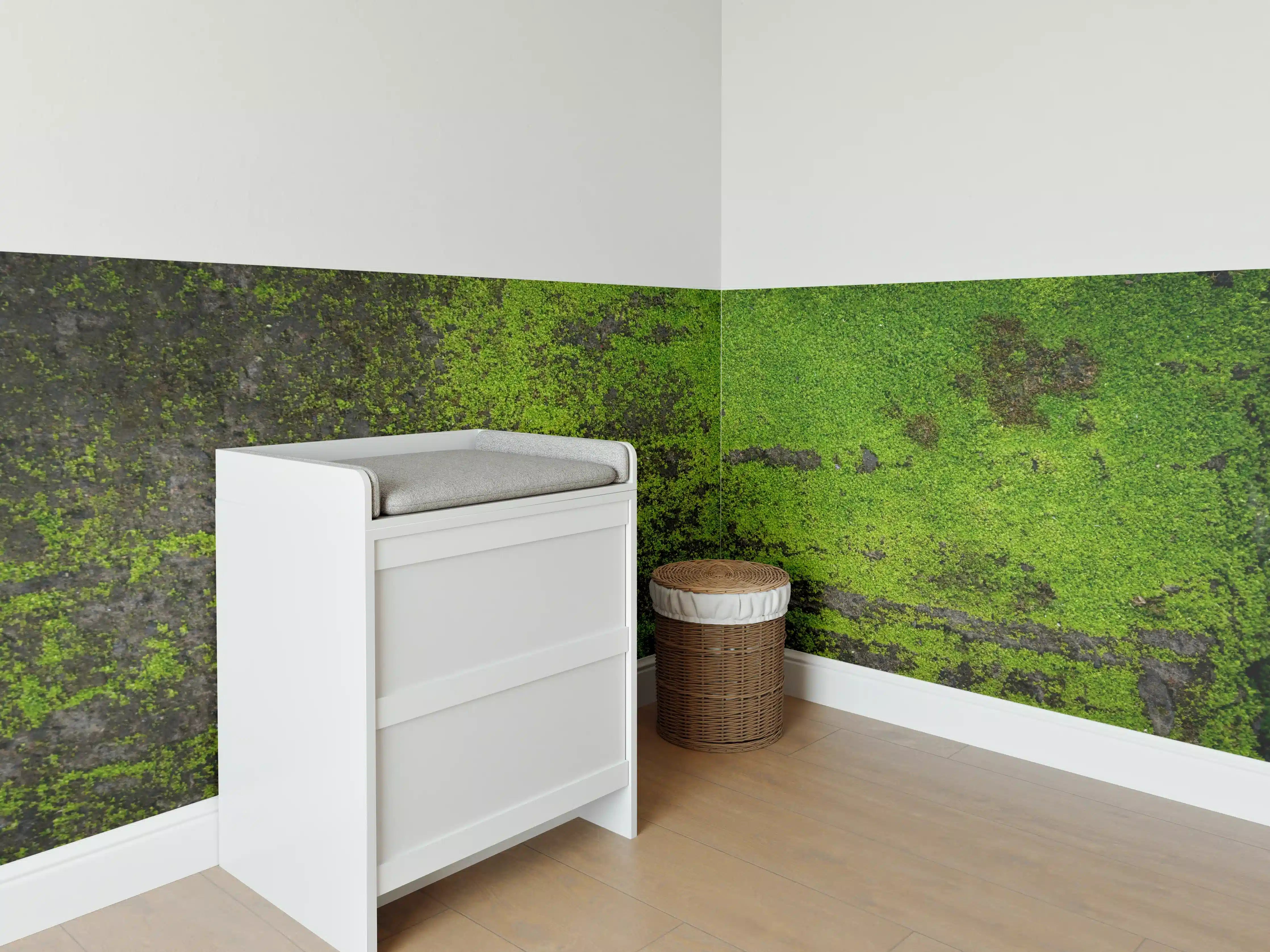 Babyzimmer Wandgestaltung - Moosgrün Grunge Textur Banner