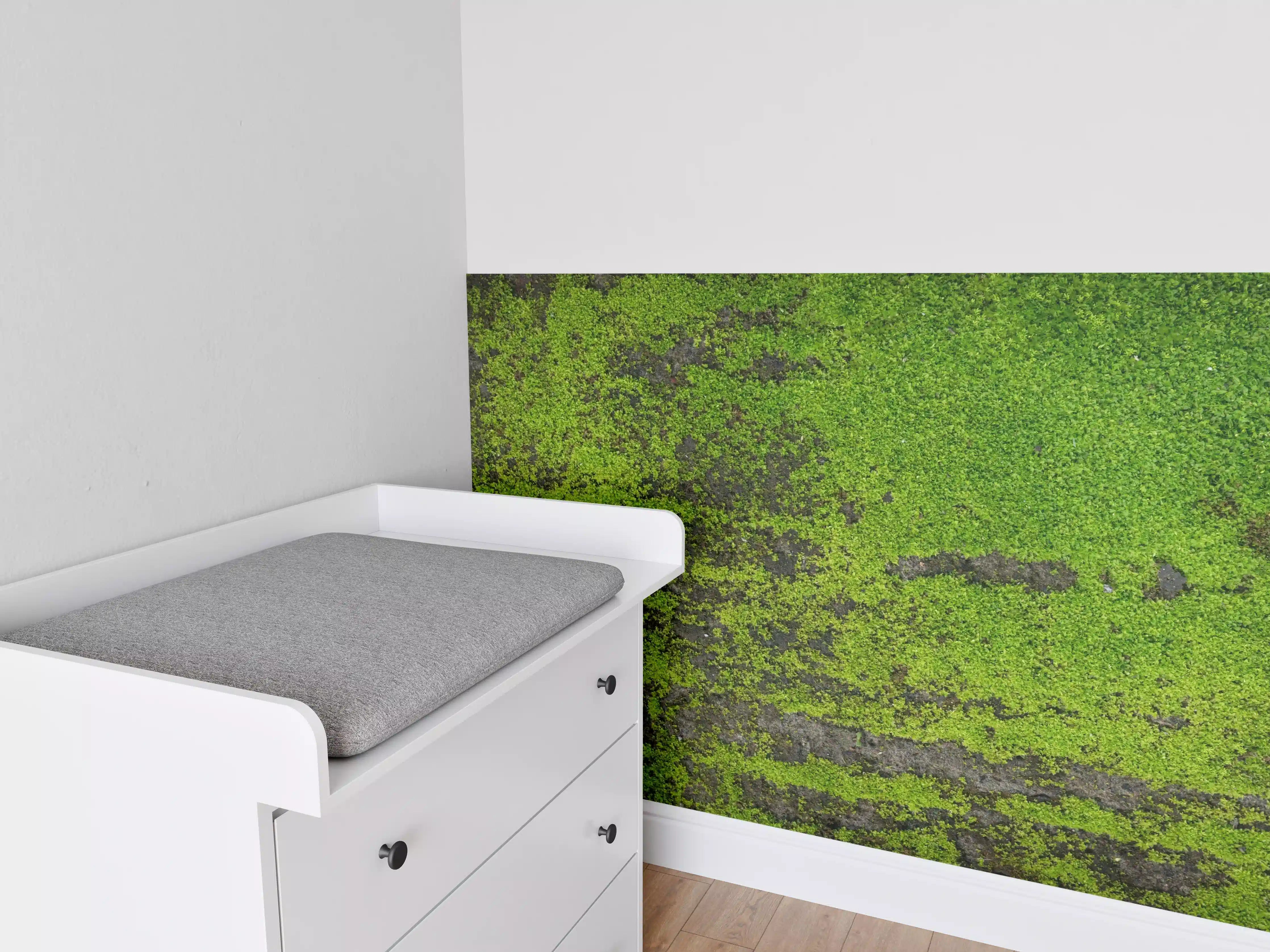 Babyzimmer Wandgestaltung - Moosgrün Grunge Textur Banner