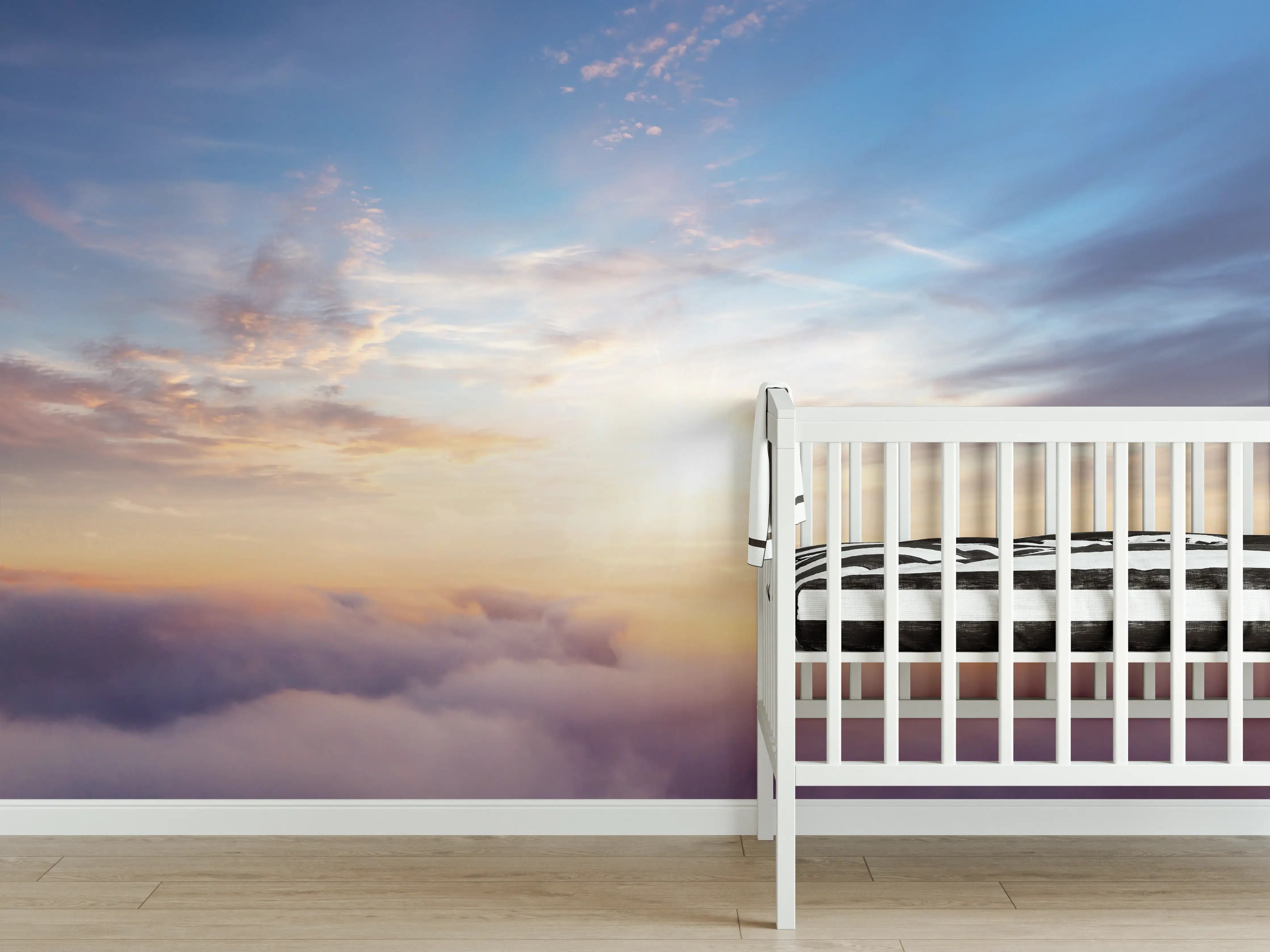 Babyzimmer Wandgestaltung - Morgendämmerung Wolken Himmel