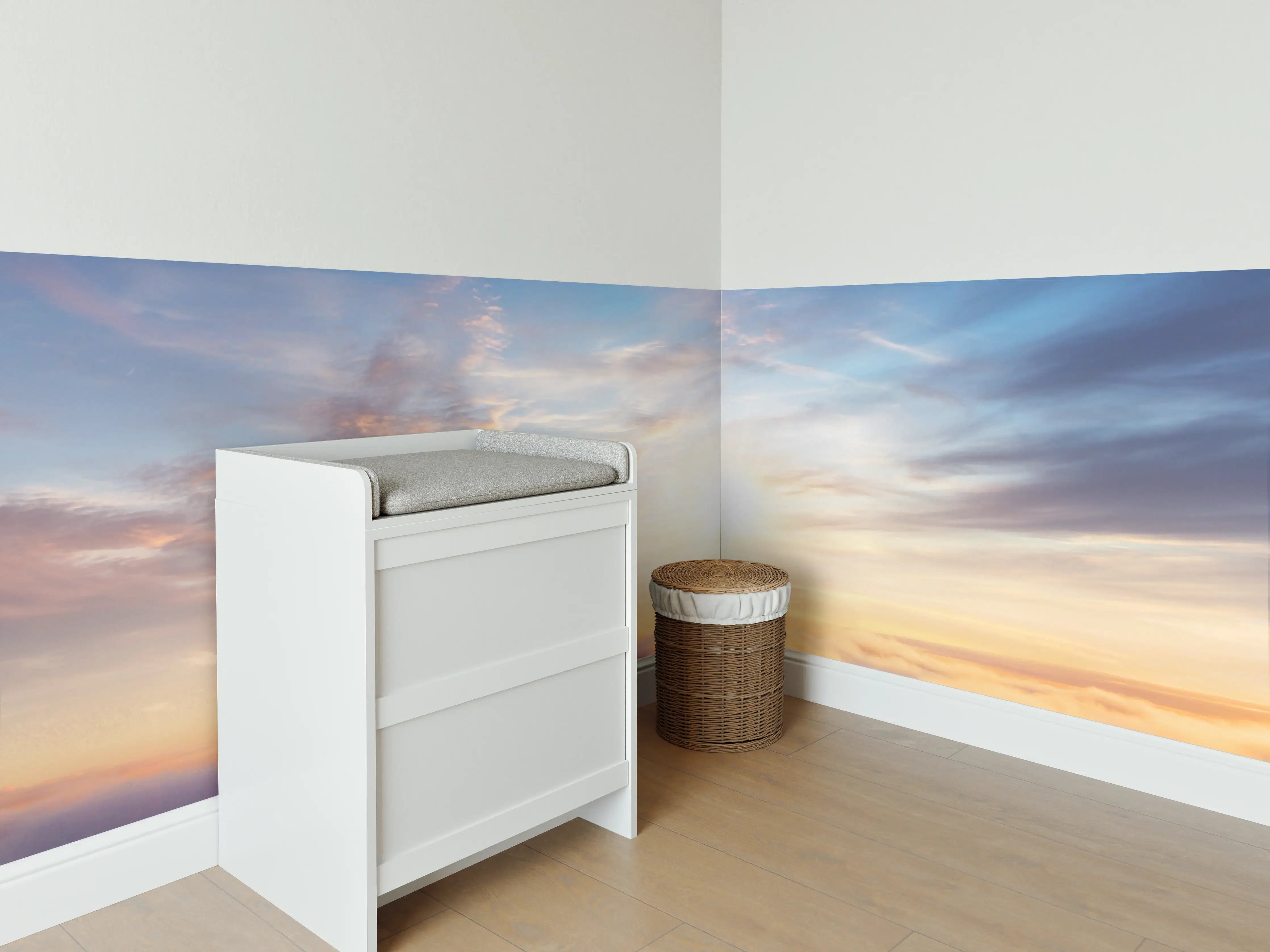 Babyzimmer Wandgestaltung - Morgendämmerung Wolken Himmel